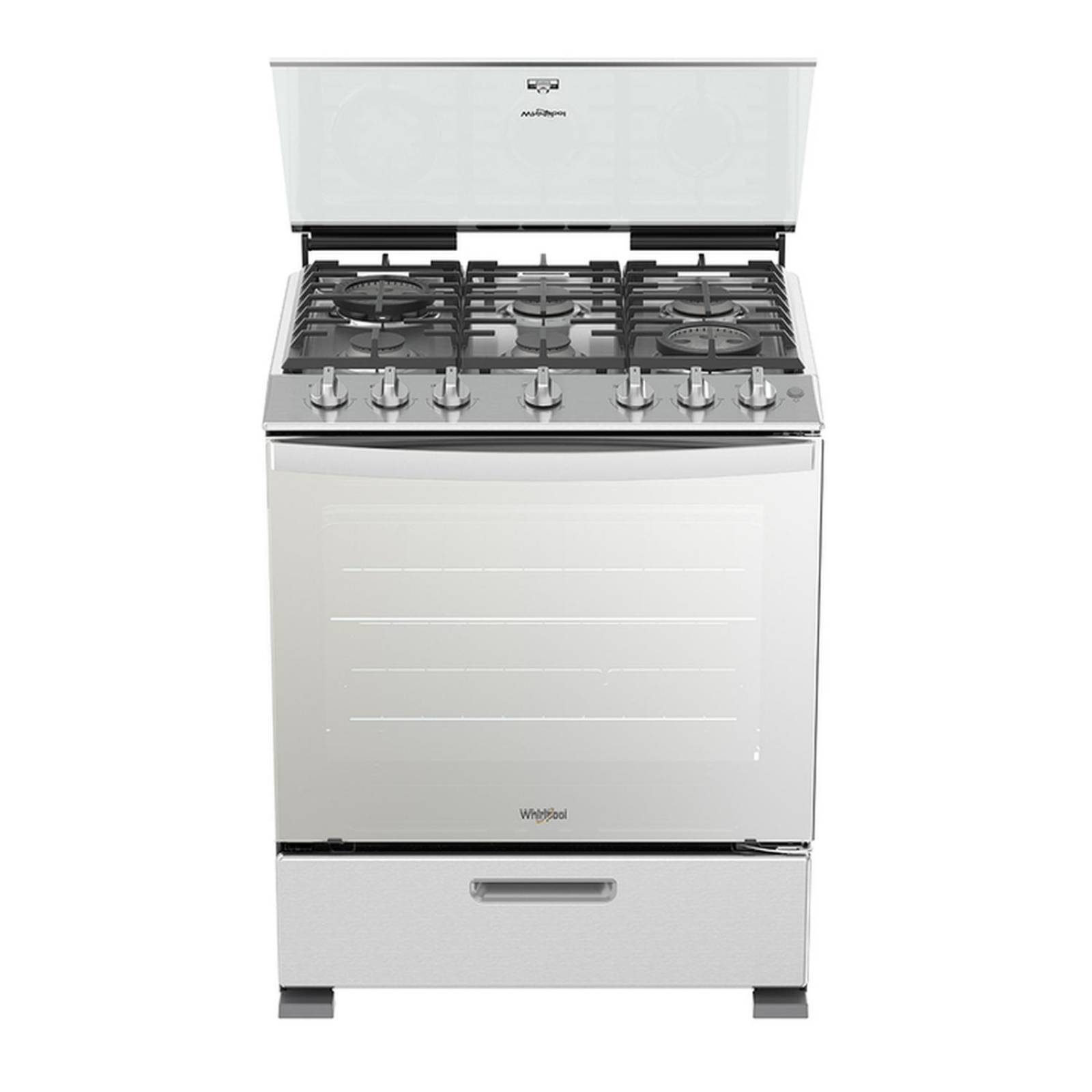Estufa de piso de 30" con tecnología Ever Clear 6 quemadores Whirlpool 