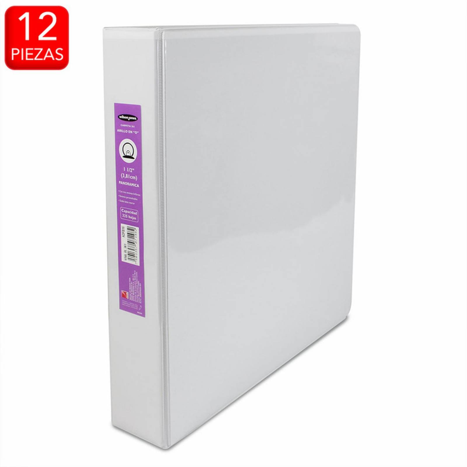 Carpeta de 1.5 Pulgadas con 3 Arillos en O Color Blanco 