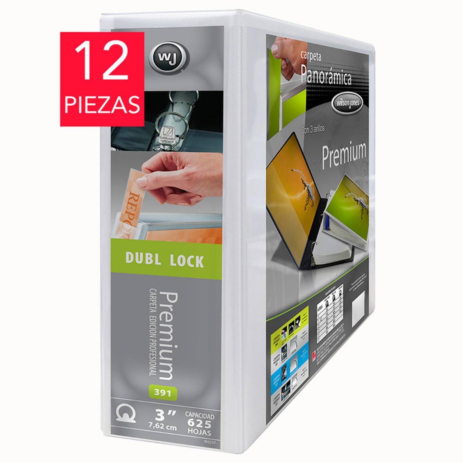 Carpeta de 3 Pulgadas con 3 Arillos en O Premium Color Blanco 