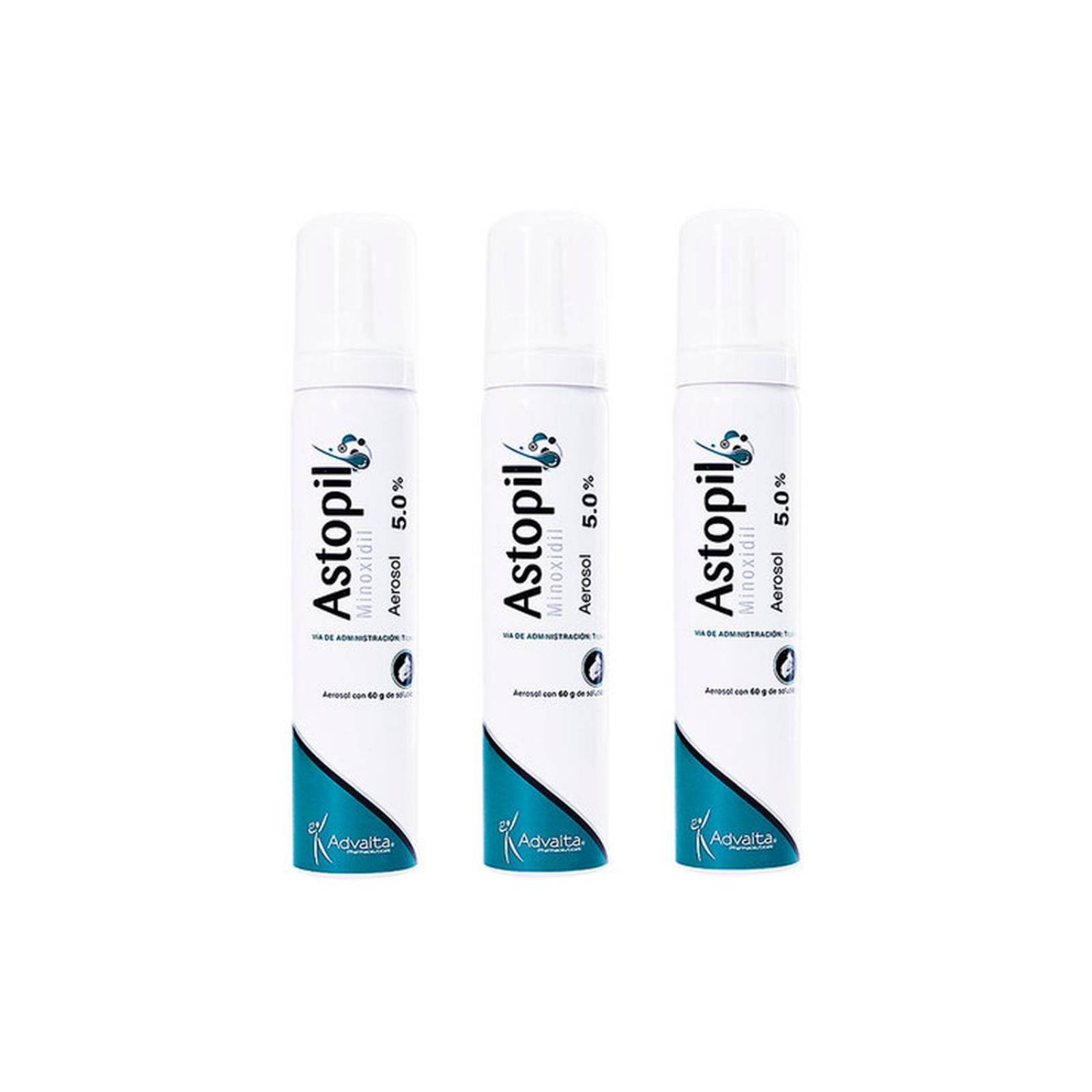 Astopil Minoxidil 5% Espuma 60ml Paquete de 3 Tubos 