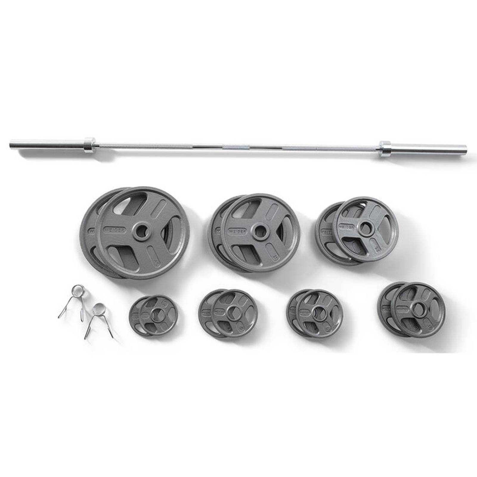 Barra Olímpica con discos de peso 