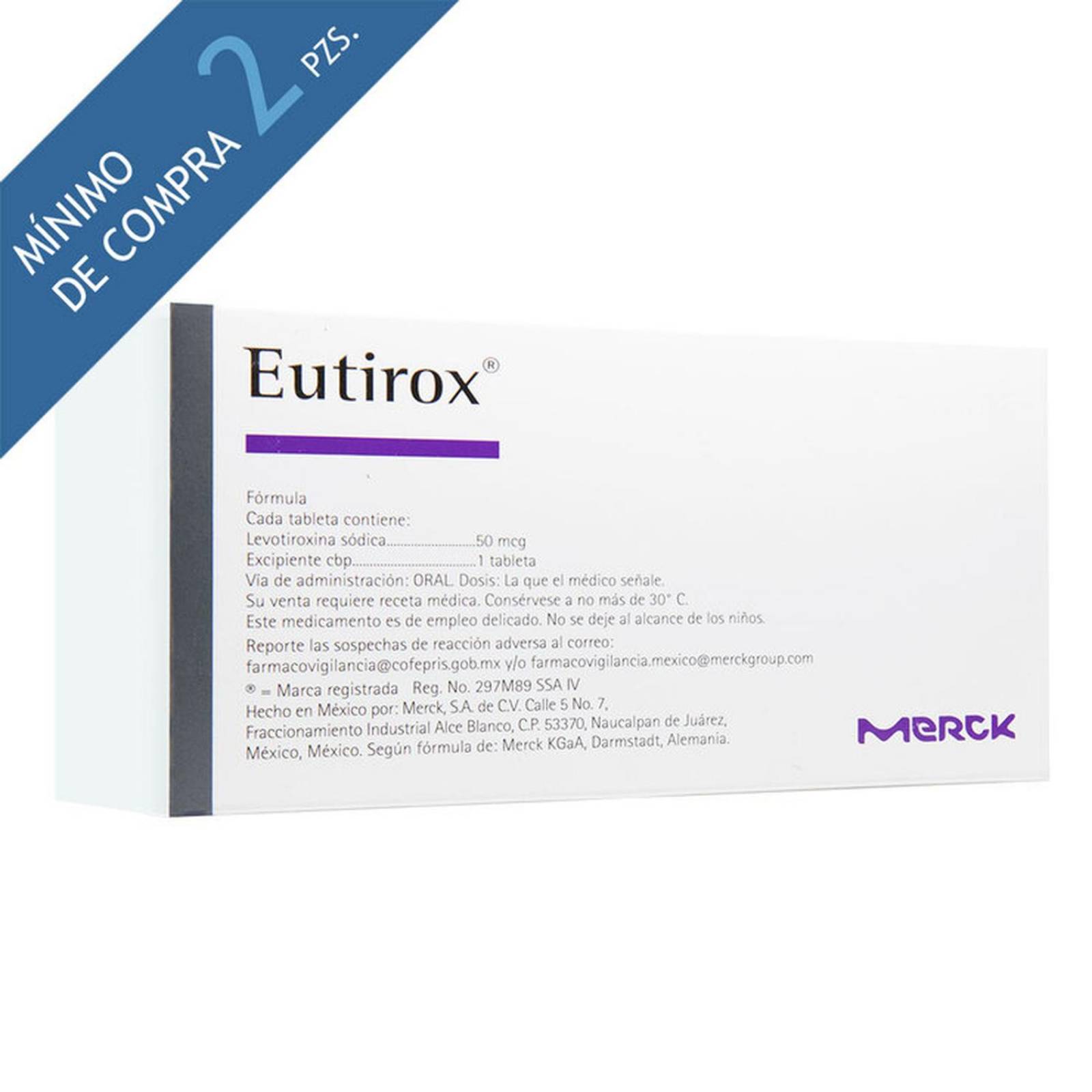 Eutirox 50mcg 50 Tabletas 