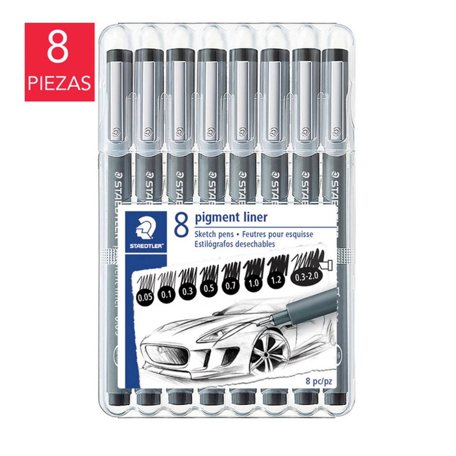 Estilógrafos Desechables 8 Piezas 