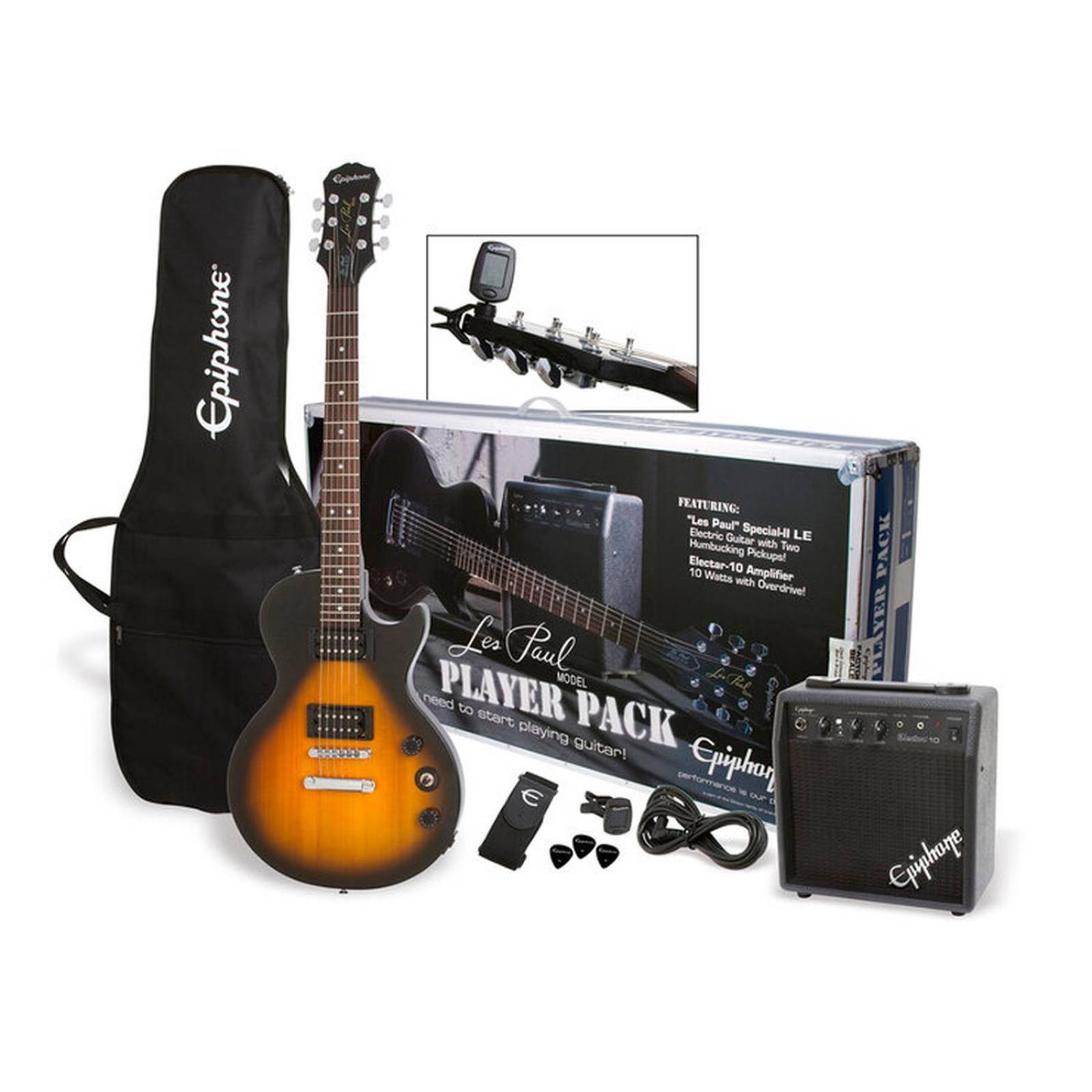 Epiphone Paquete Guitarra Electrica Les Paul Edicion Sunburst 