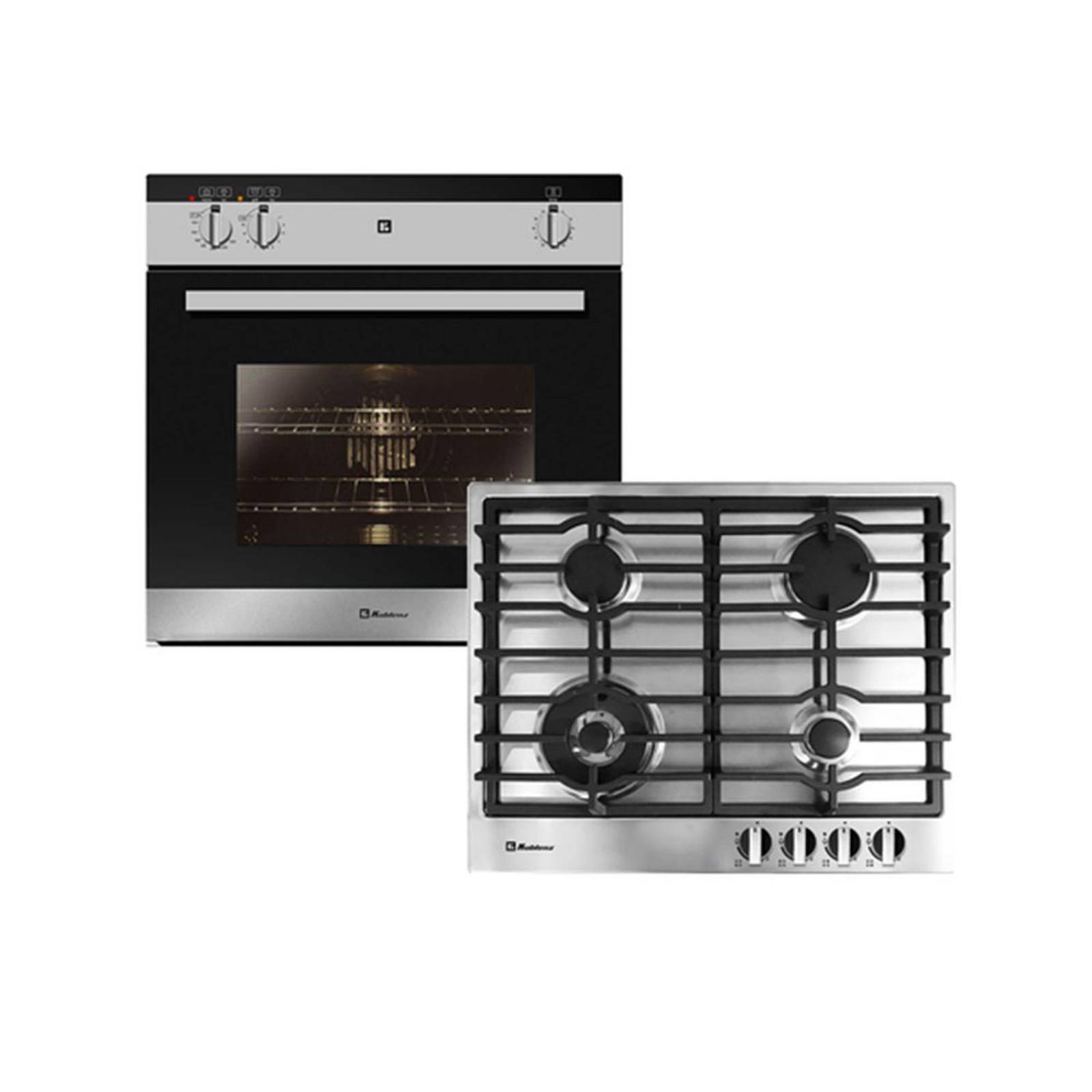 Combo parrilla plata y horno empotrable autolimpieza negro