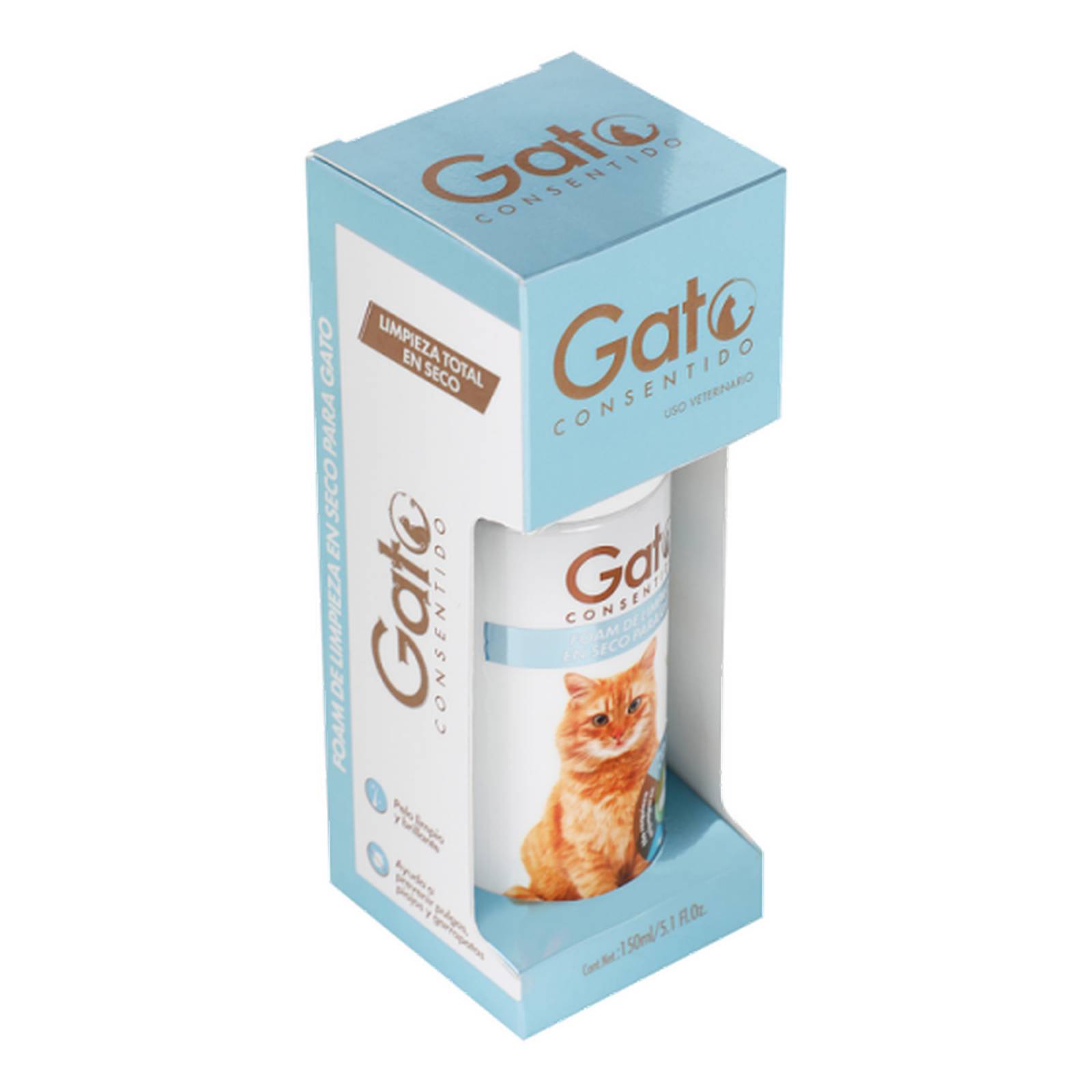 Espuma de Limpieza en Seco para Gato 150 ml 