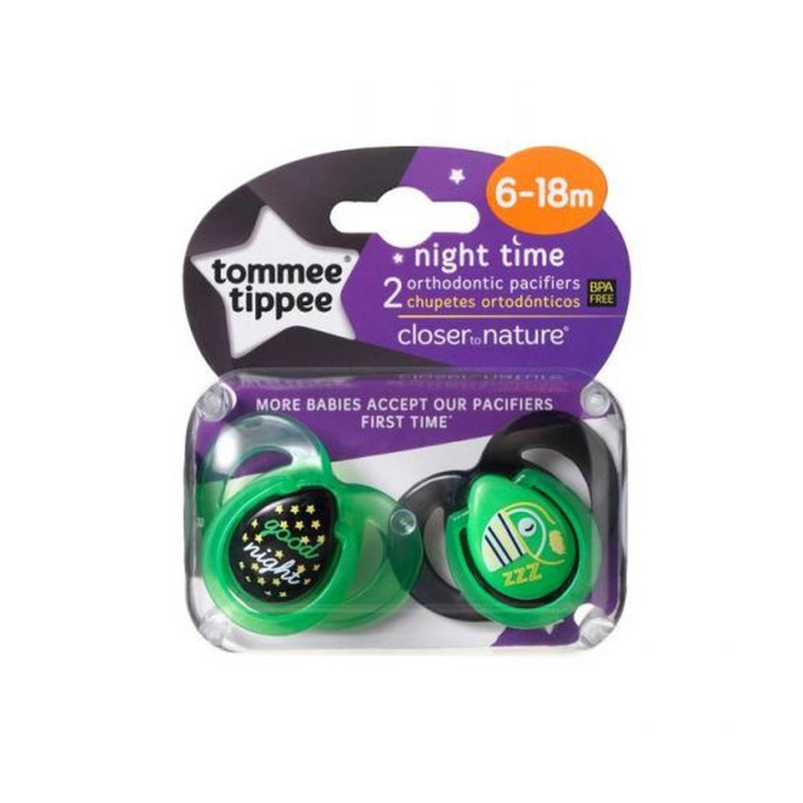 Set de Chupones Night Time Soothers 