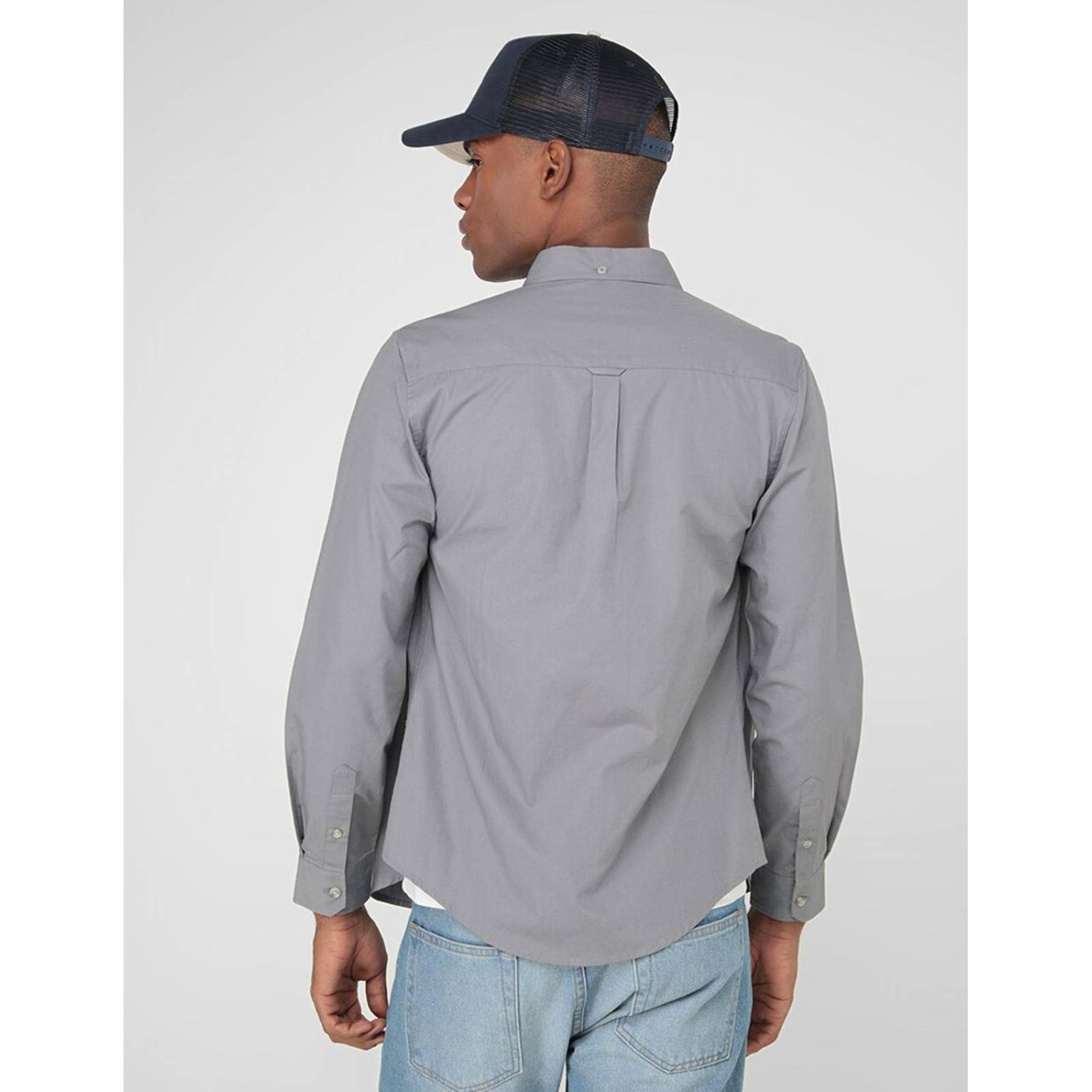 Camisa casual Thats It de algodón manga larga para hombre Gris oxford CH 