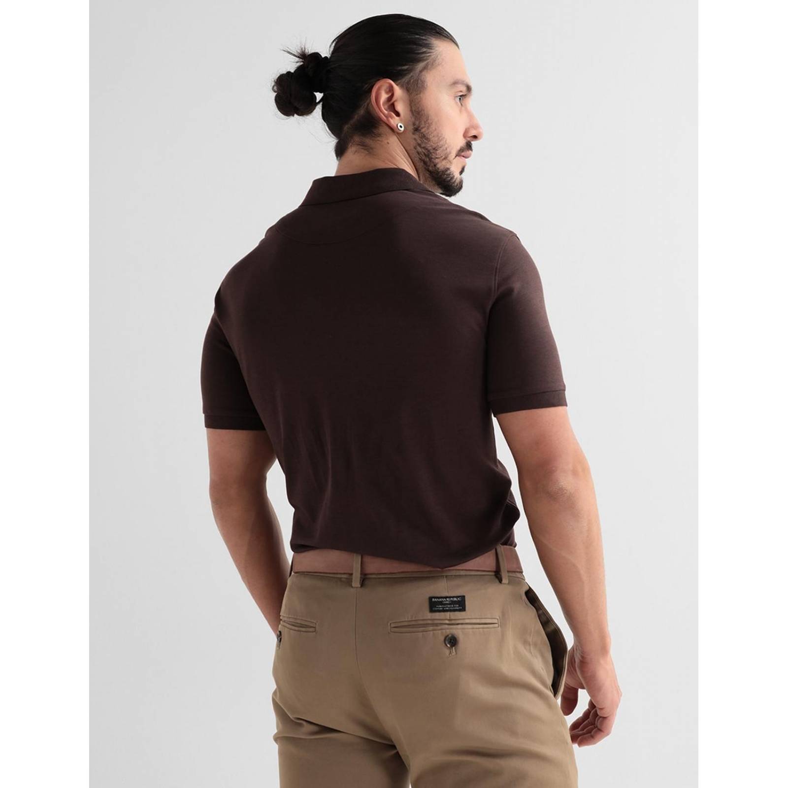 Playera tipo polo para hombre Café G 