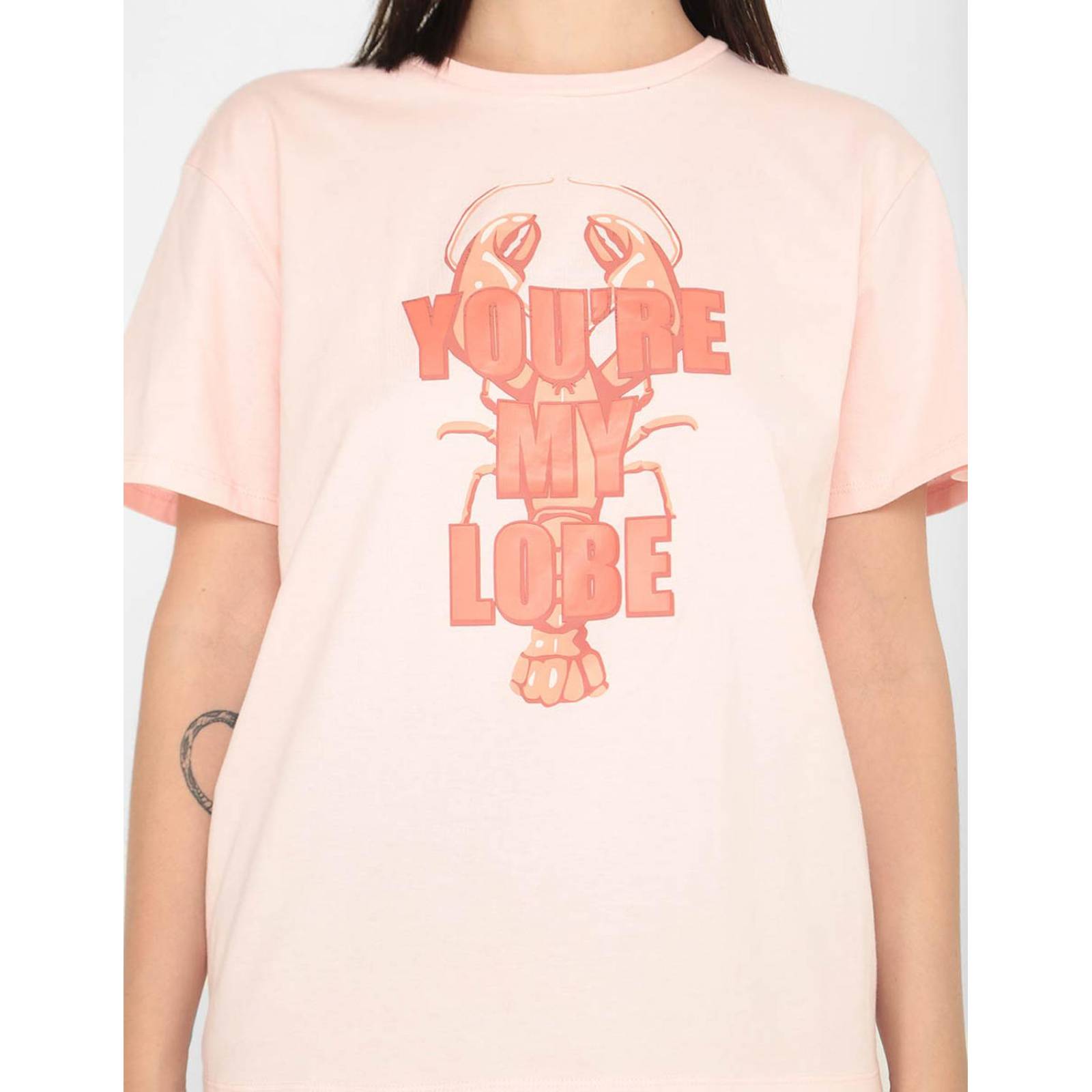 Playera Thats It cuello redondo para mujer Rosa claro CH 