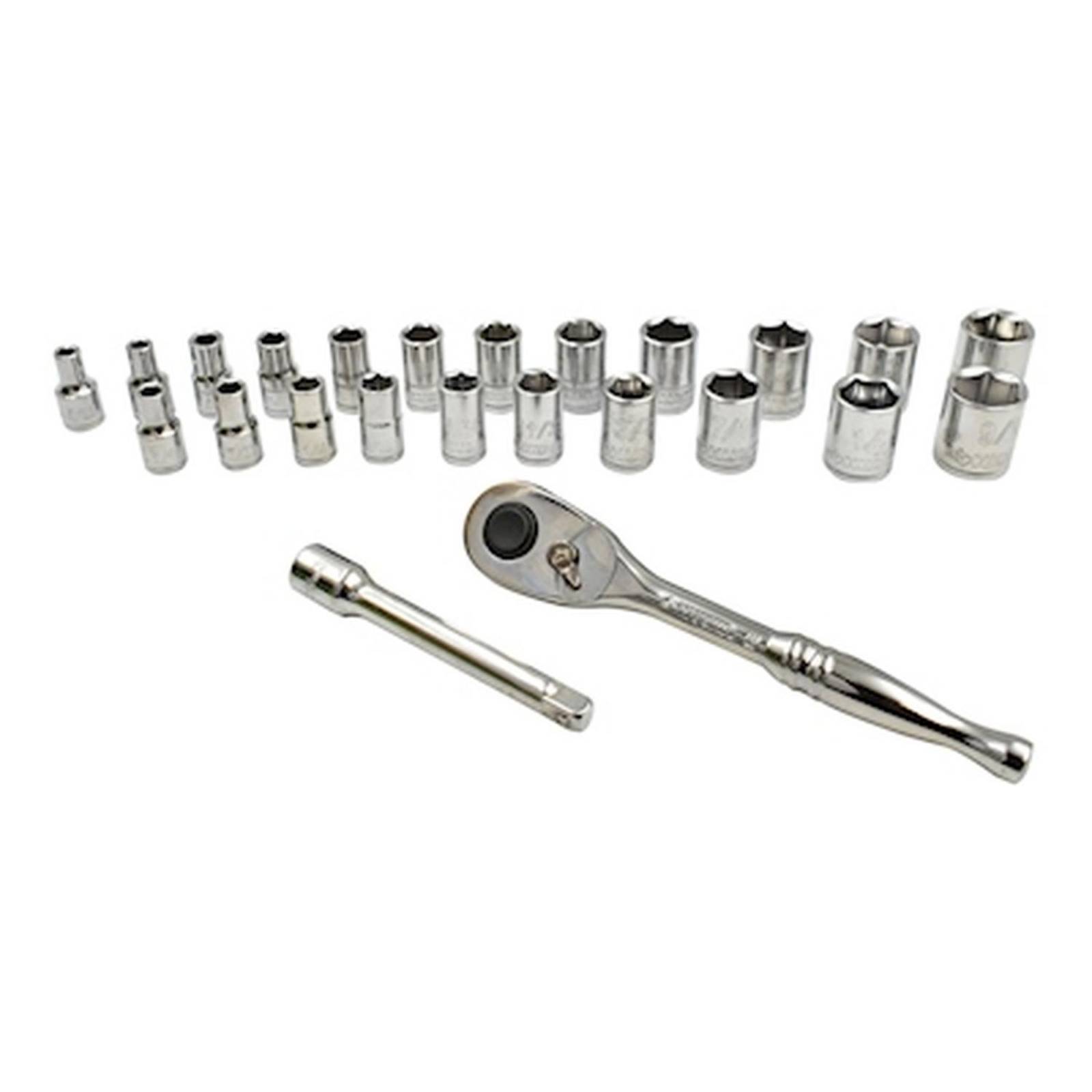 Juego de matraca y dados de 1/4 de pulgada metal 24 piezas 