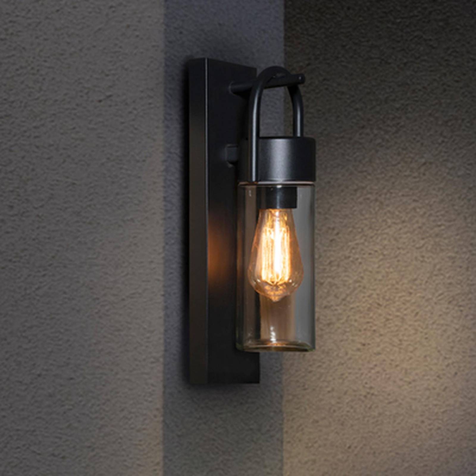 Lámpara de pared para exterior incandescente 38 x 11.2 x 12.5 cm negro 