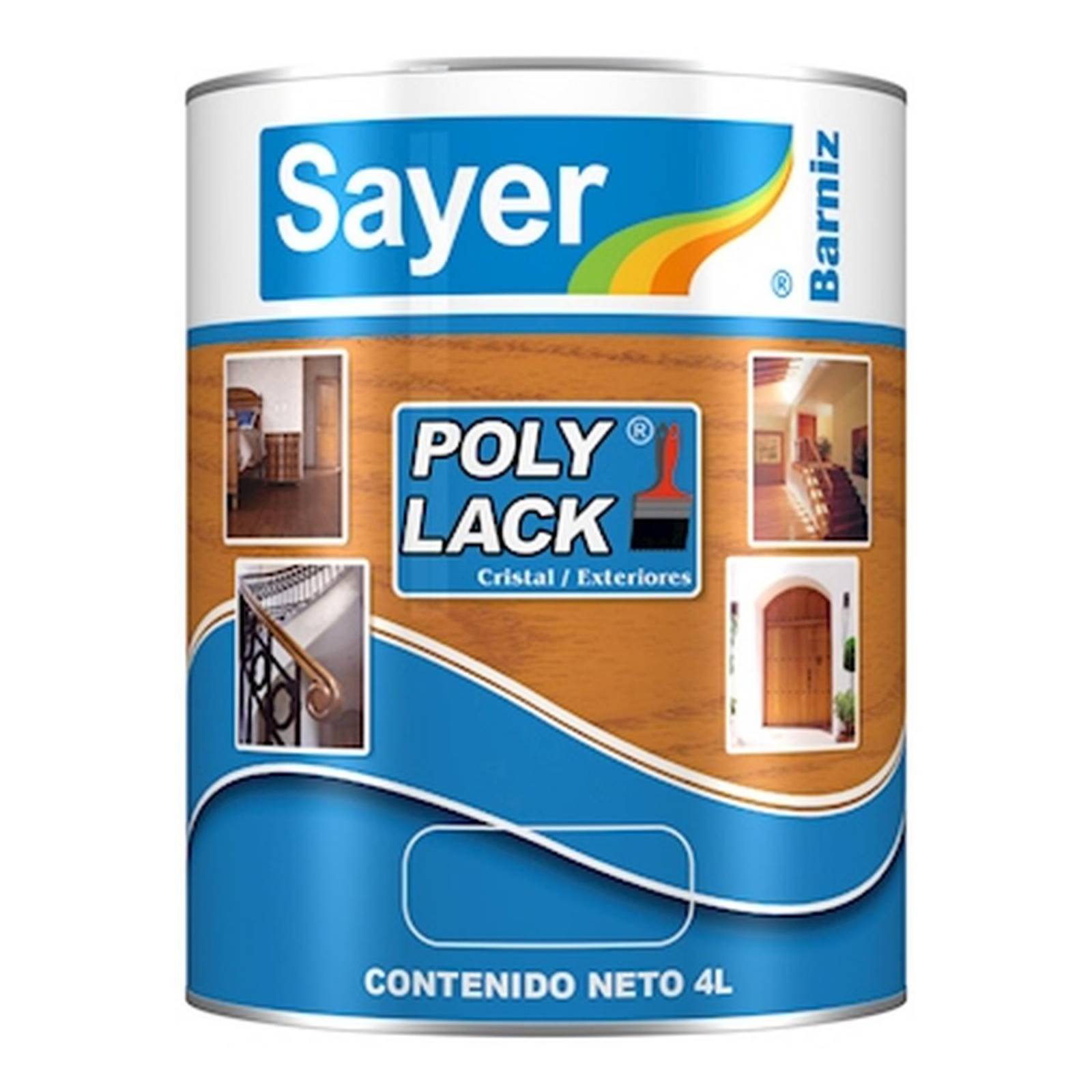 Barniz poly lack de 4 l transparente 