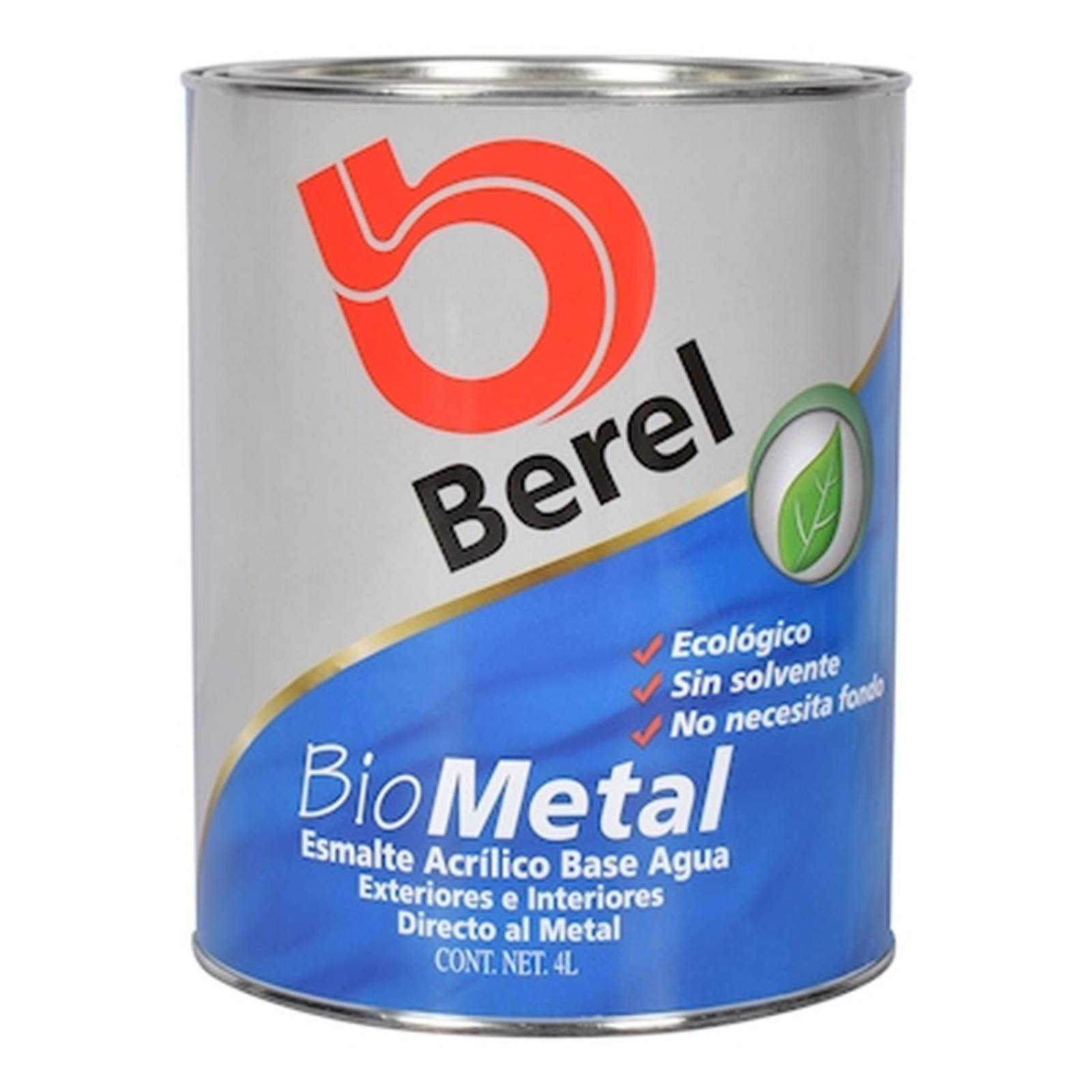 Esmalte acrílico base agua biometal 4 l base pastel
