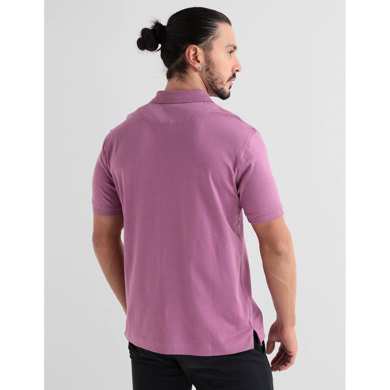Playera tipo polo para hombre Lila M 