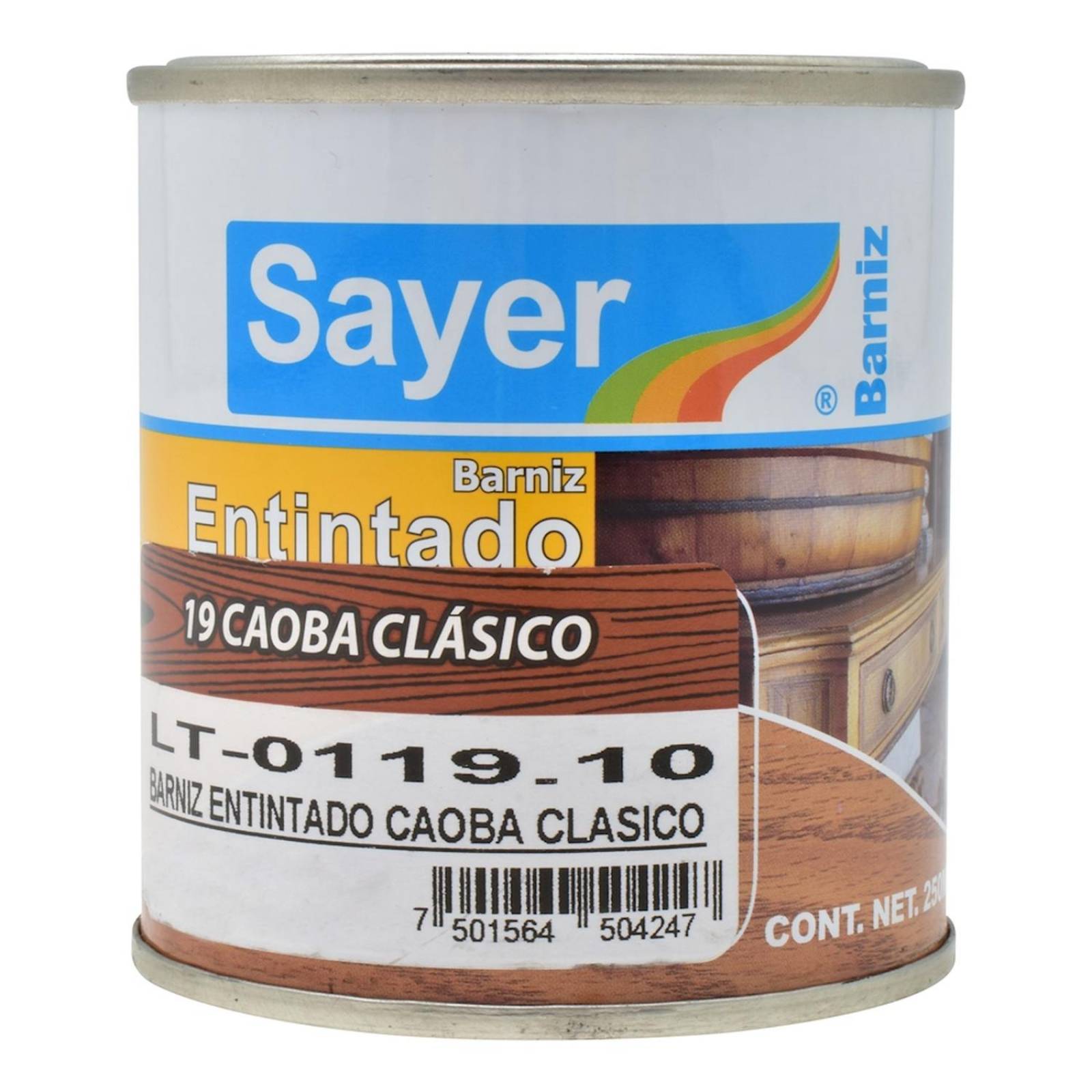 Barniz entintado para madera de 250 ml caoba clásico 