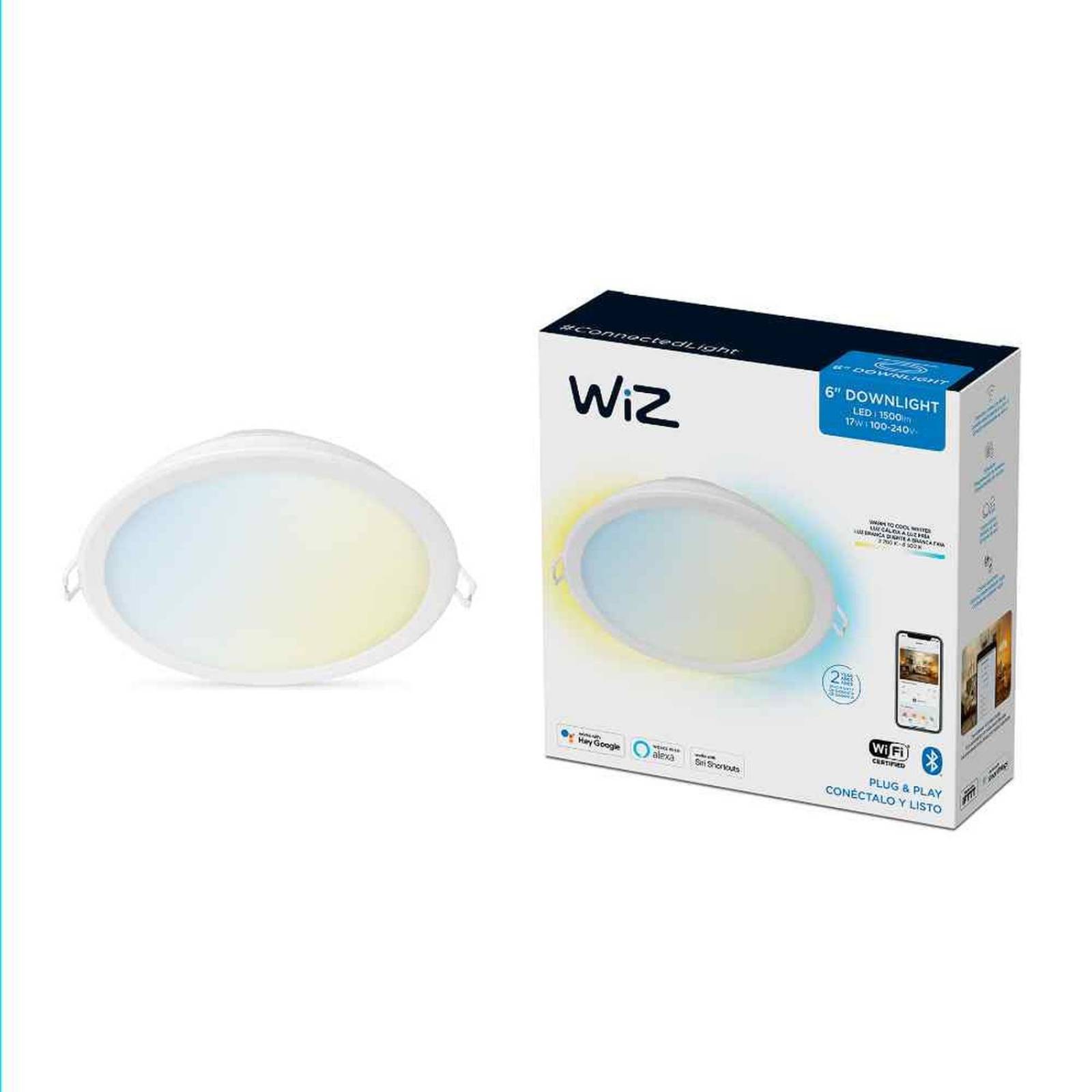 Foco inteligente wiz empotrado luz fría a blanca wifi 21cm 