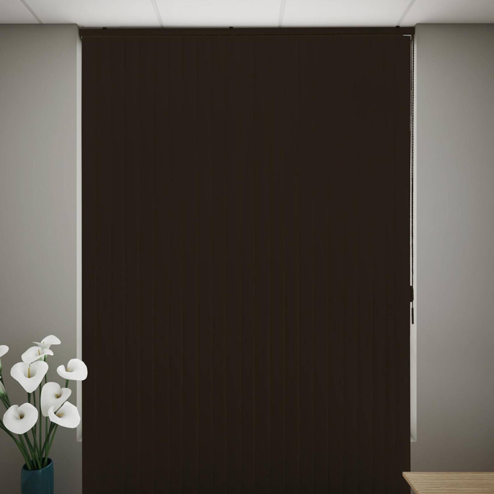Persiana vertical de pvc 160 x 220 cm café madera 
