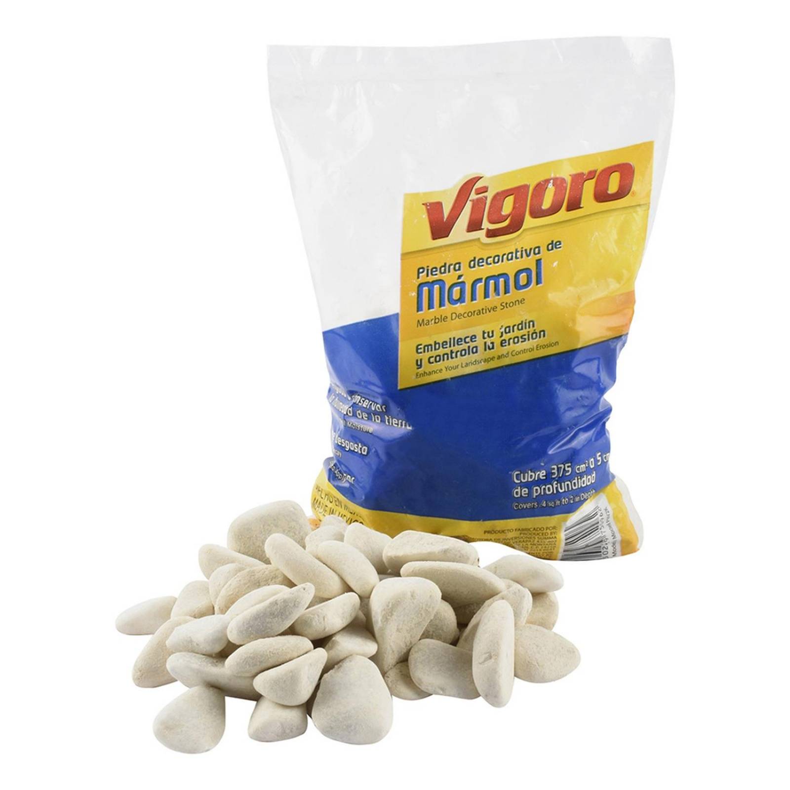 Piedra decorativa mármol blanca de 2 kg blanca 