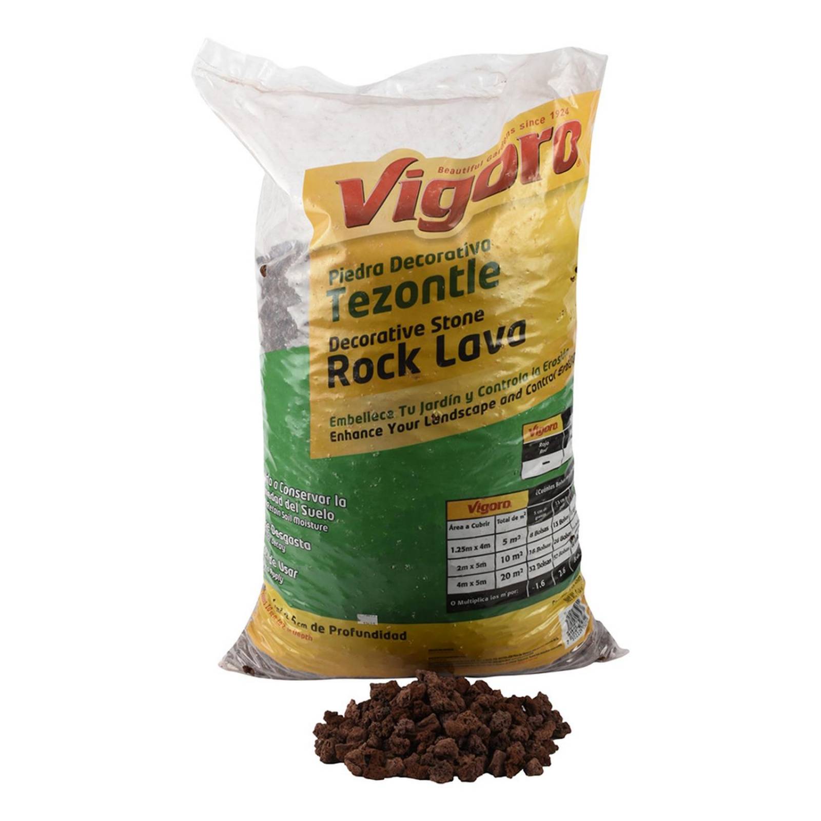 Piedra decorativa tezontle 28 kg rojo