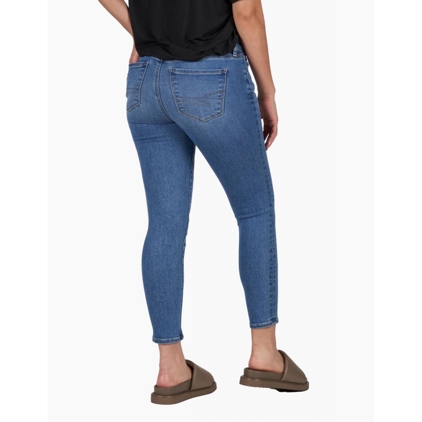 Jeans American Eagle lavado deslavado corte cintura para mujer Azul 2 R 