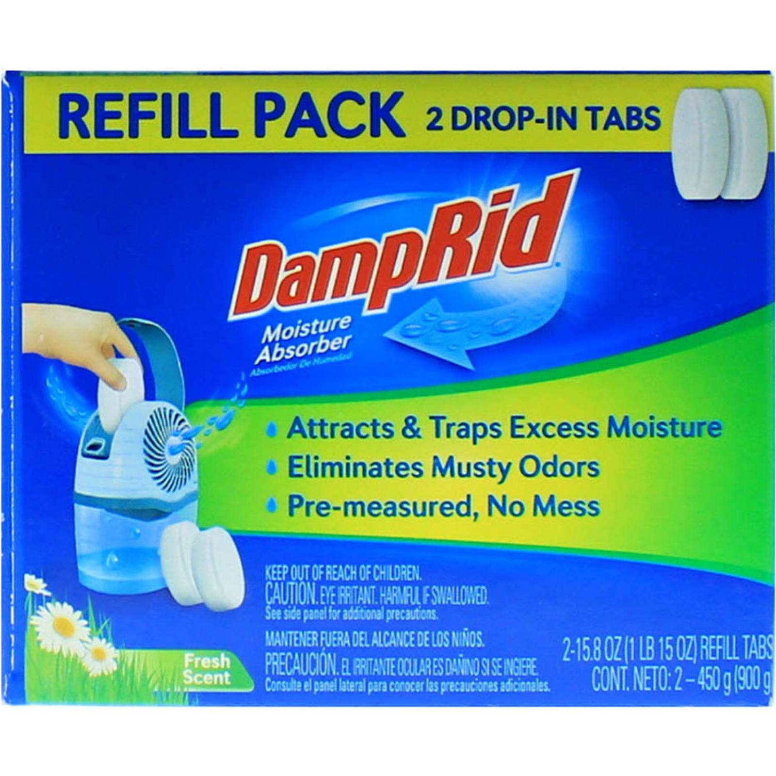Tabletas absorbentes de humedad damprid refill 2-450 gr c/u