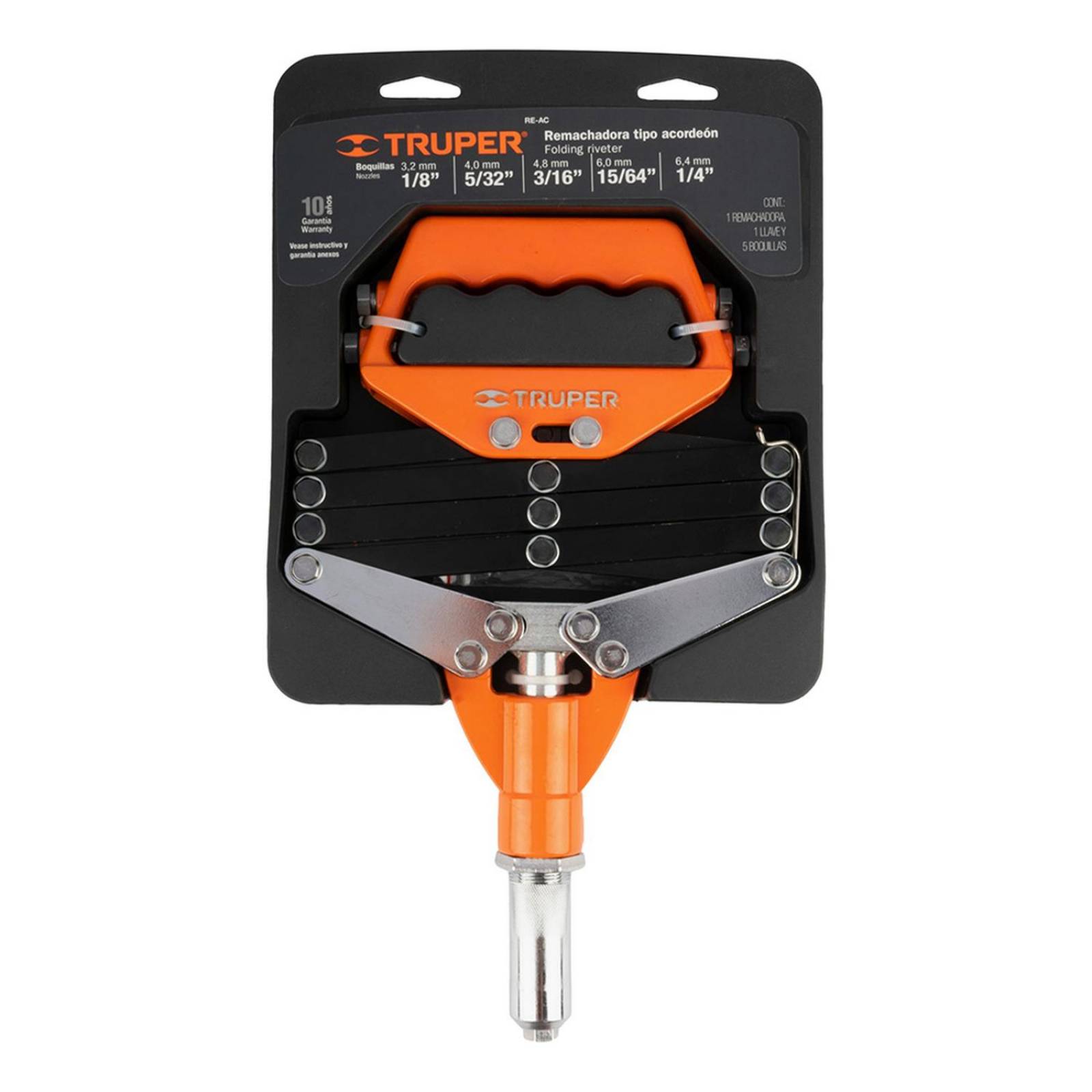 Remachadora de acordeón de 1/8 a 1/4 de pulgada 7 piezas