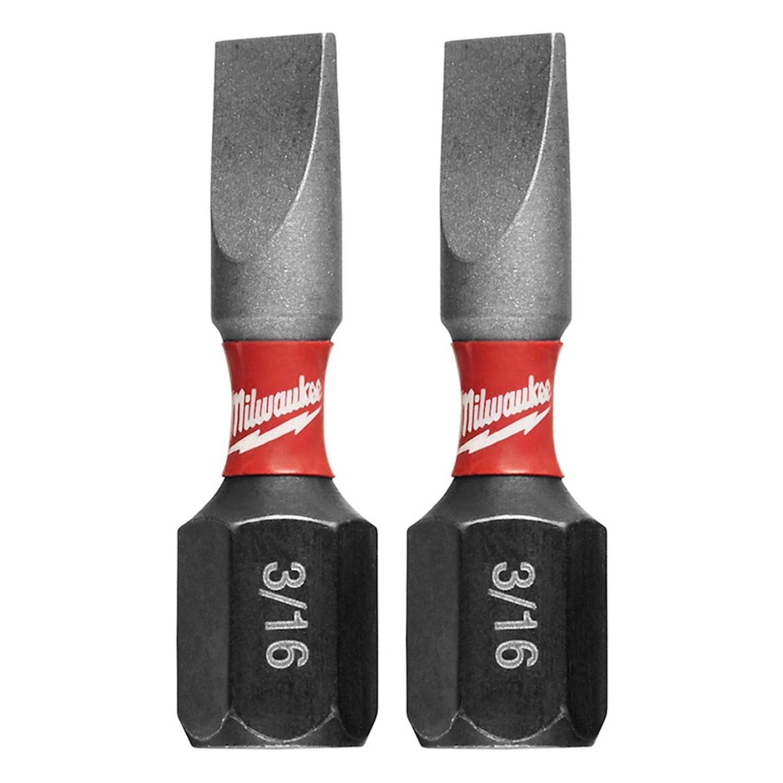 Puntas de impacto shockwave de 3/16 de pulgada planas de 2 piezas milwaukee