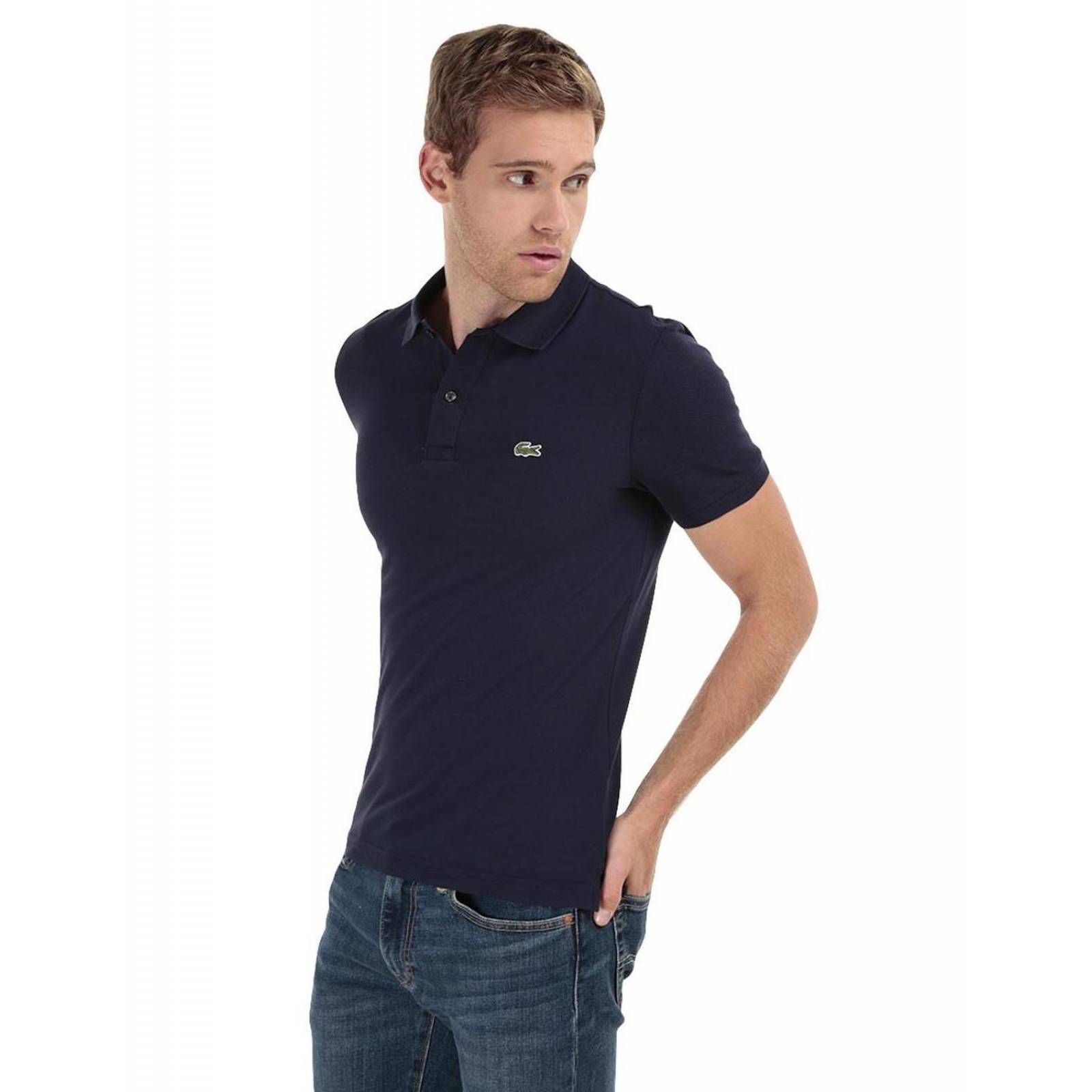 Playera tipo polo Lacoste para hombre Azul marino 5 E 