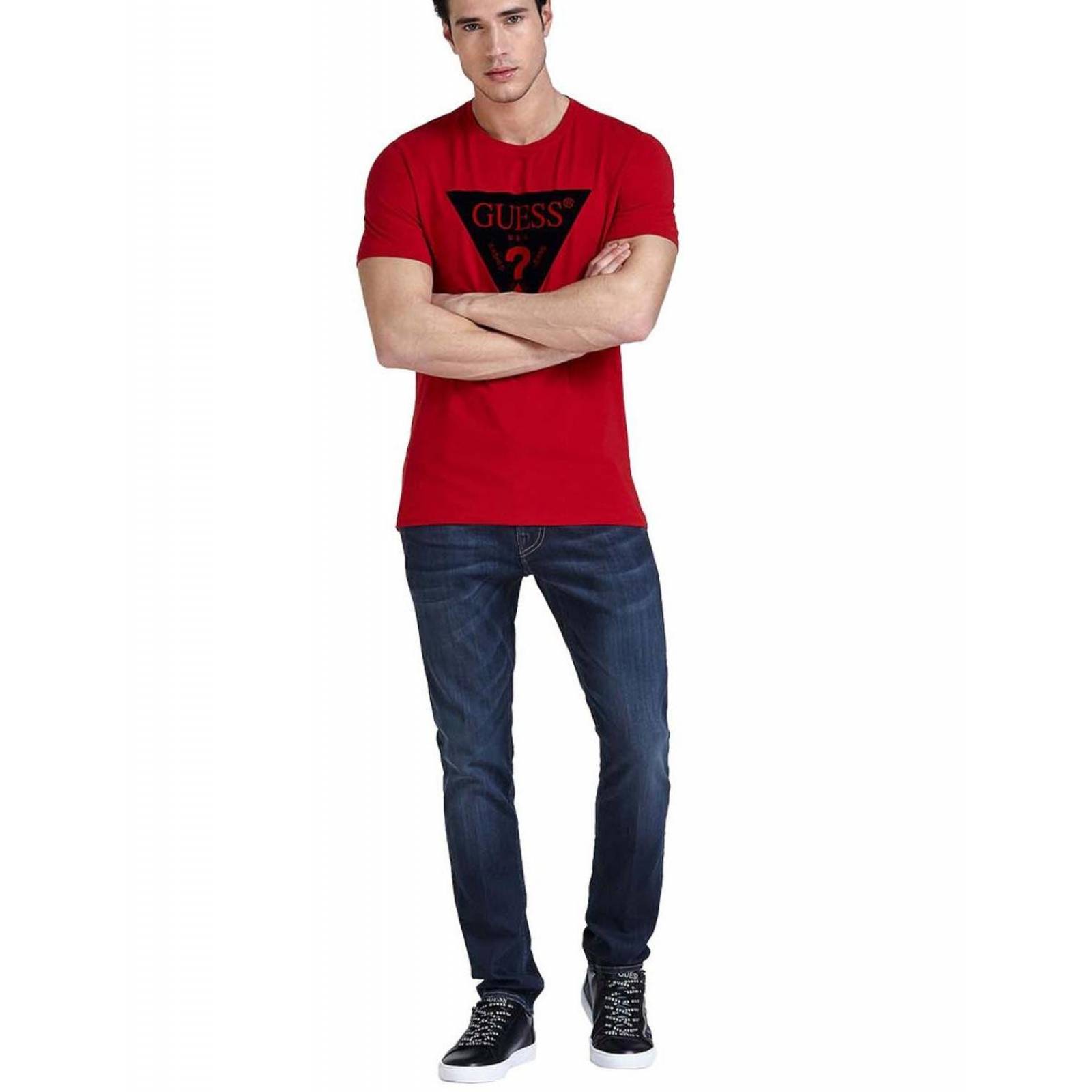 Playera Cuello Redondo Playeras Guess De Hombre Playera Con Logo