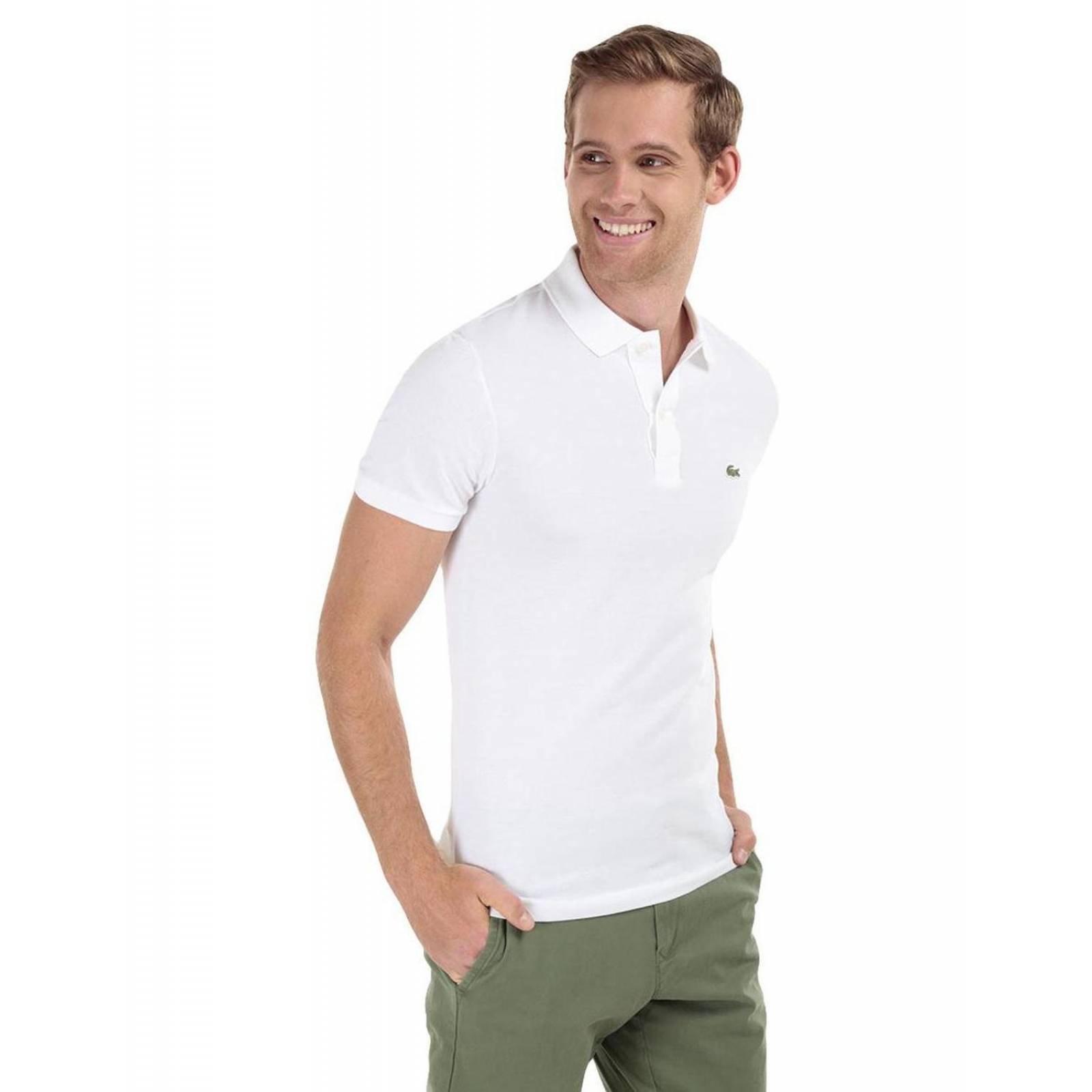 Playera tipo polo Lacoste para hombre Blanco 6 E 
