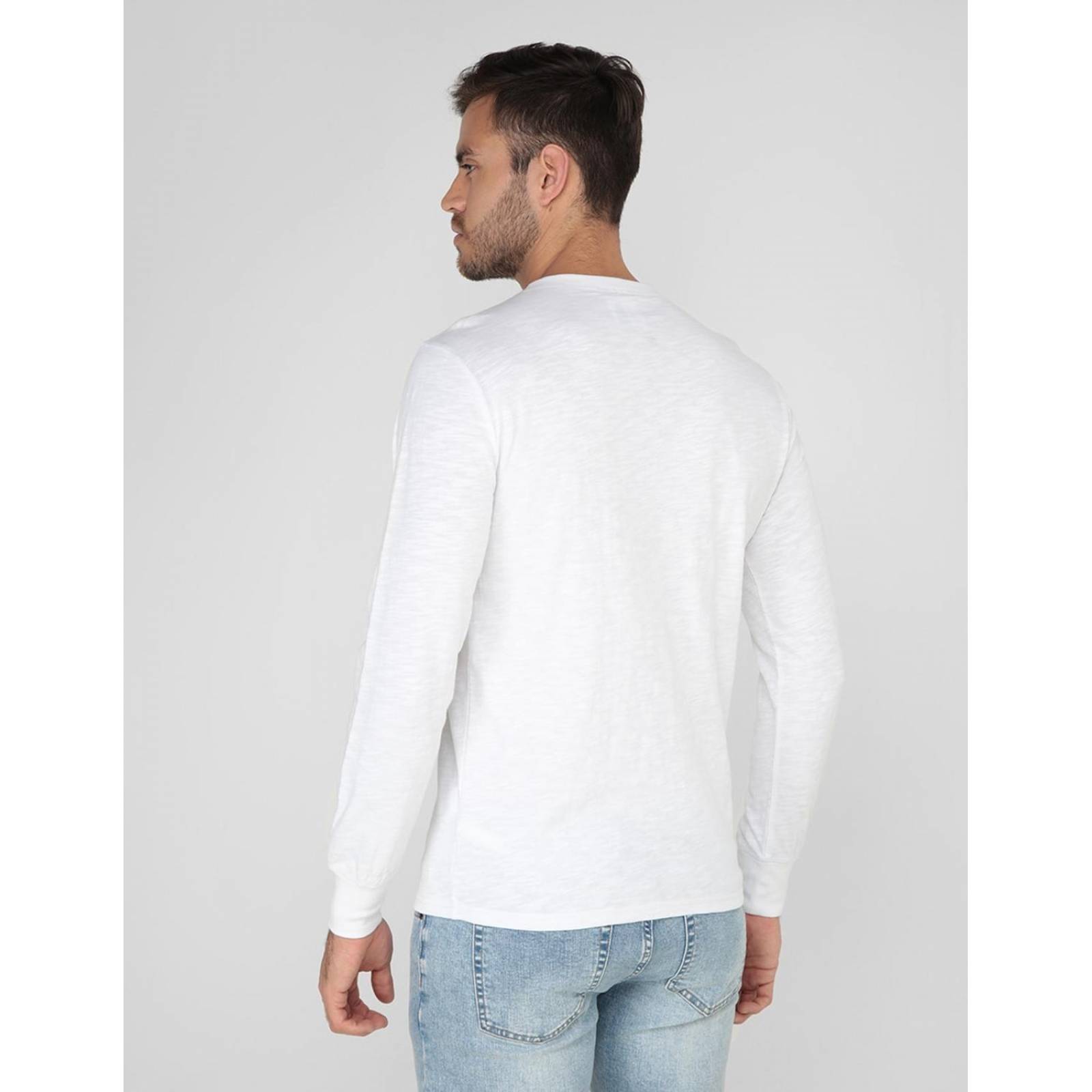 Playera Elemento Uomo cuello henley para hombre Blanco G 