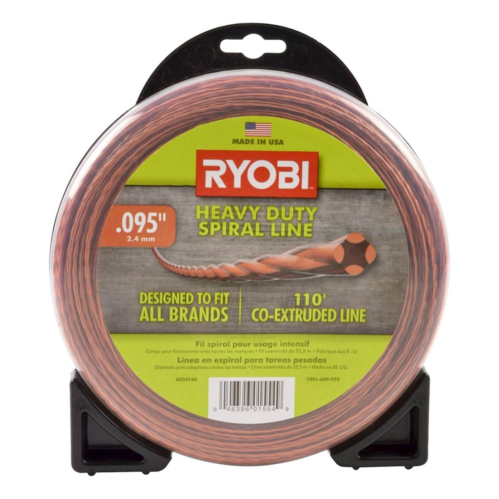 Hilo de uso pesado para desbrozadora de 2.4 mm color rojo ryobi
