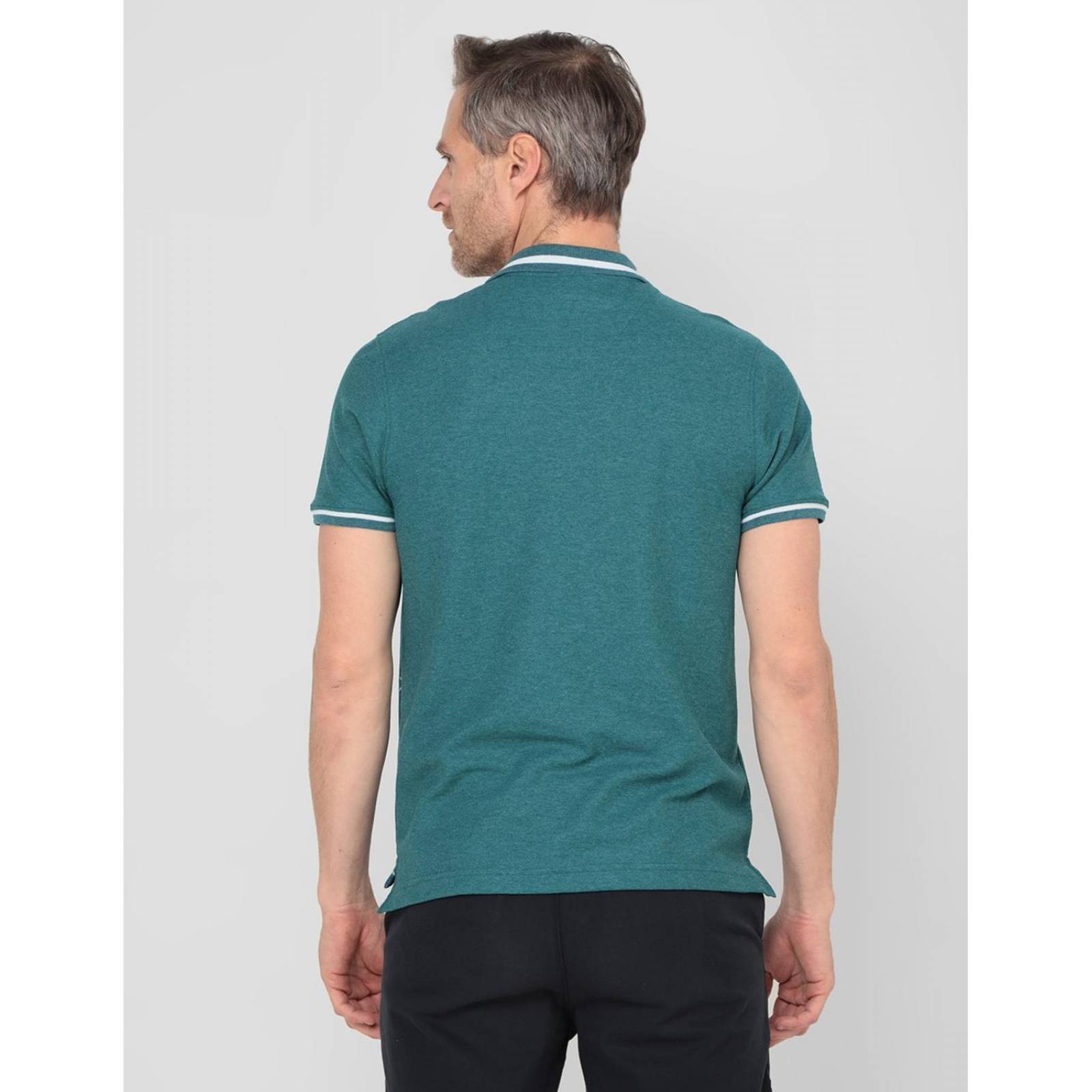 Playera tipo polo JBE estampada para hombre Verde M 