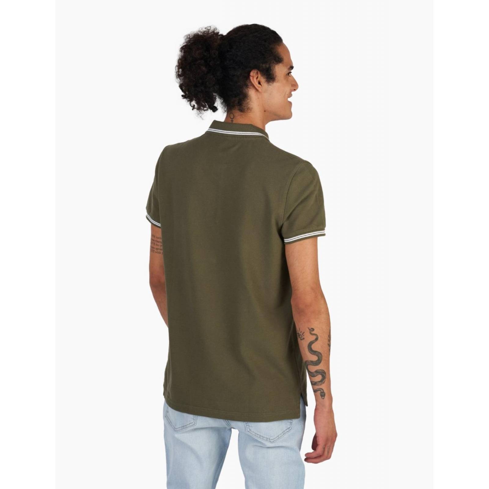 Playera tipo polo American Eagle para hombre Verde olivo G 