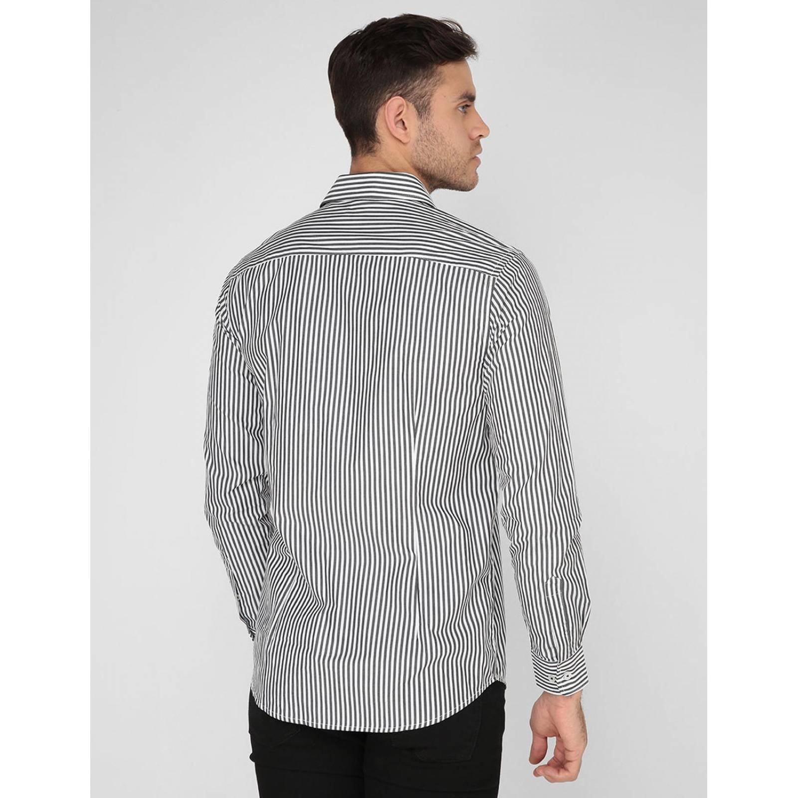 Camisa casual Elemento Uomo de algodón manga larga Negro M 