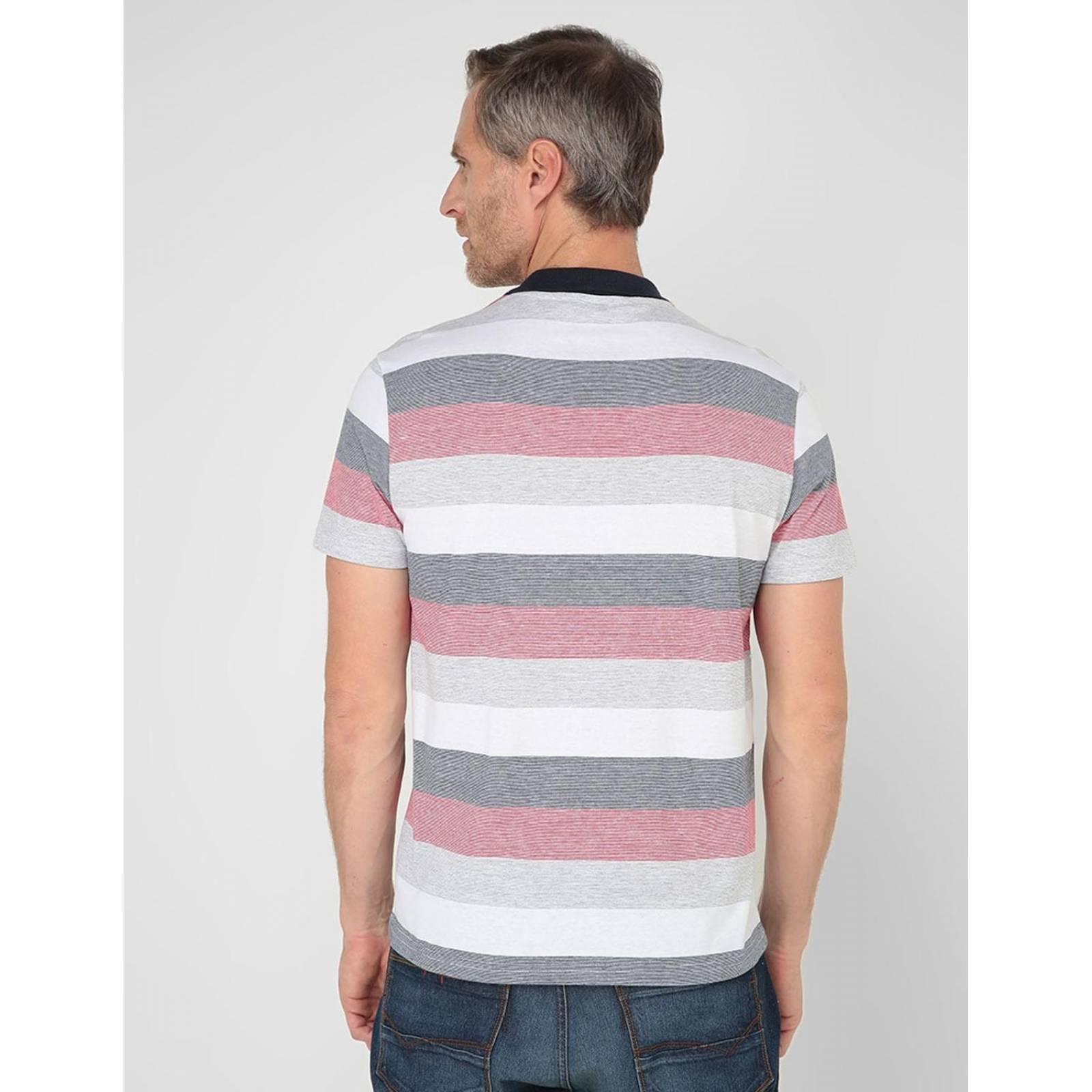 Playera tipo polo Regent Street estampado a rayas Rojo M 