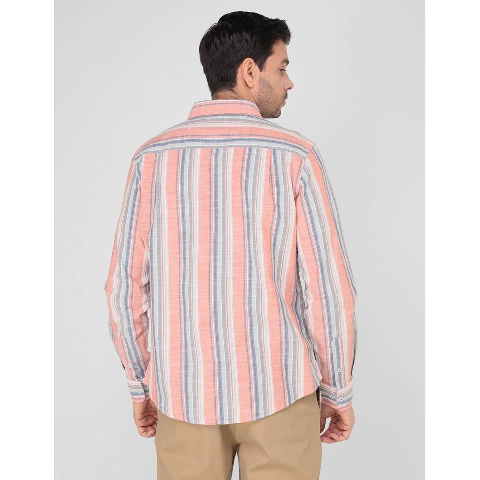 Camisa casual JBE de algodón manga larga para hombre Multicolor G 