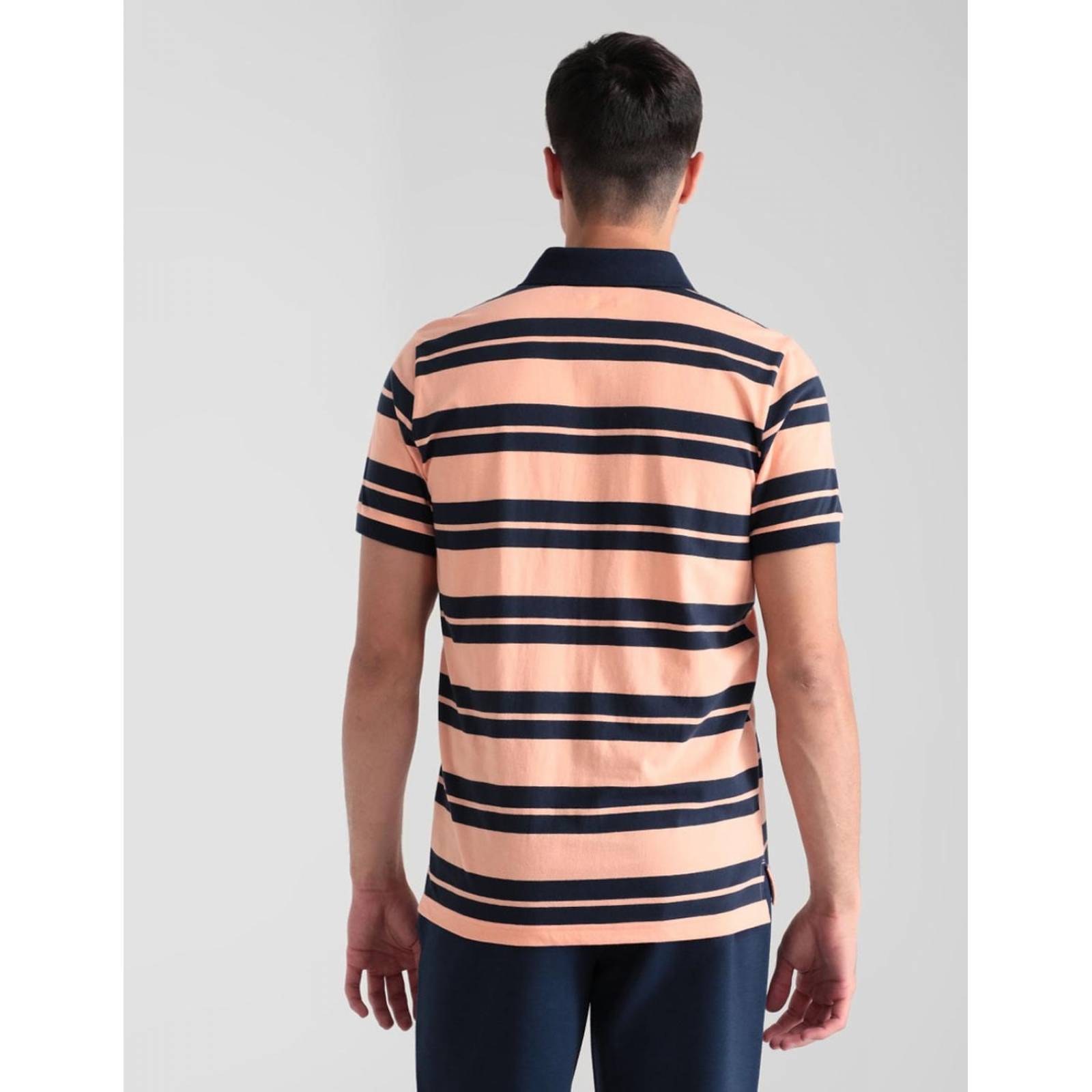 Playera tipo polo Aéropostale estampado a rayas Rosa CH 