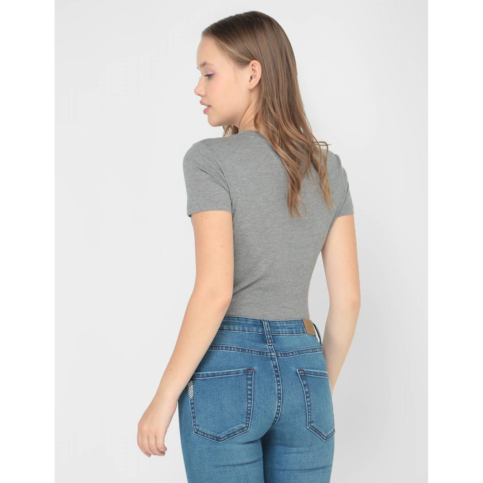 Playera Aéropostale cuello redondo para mujer Gris G