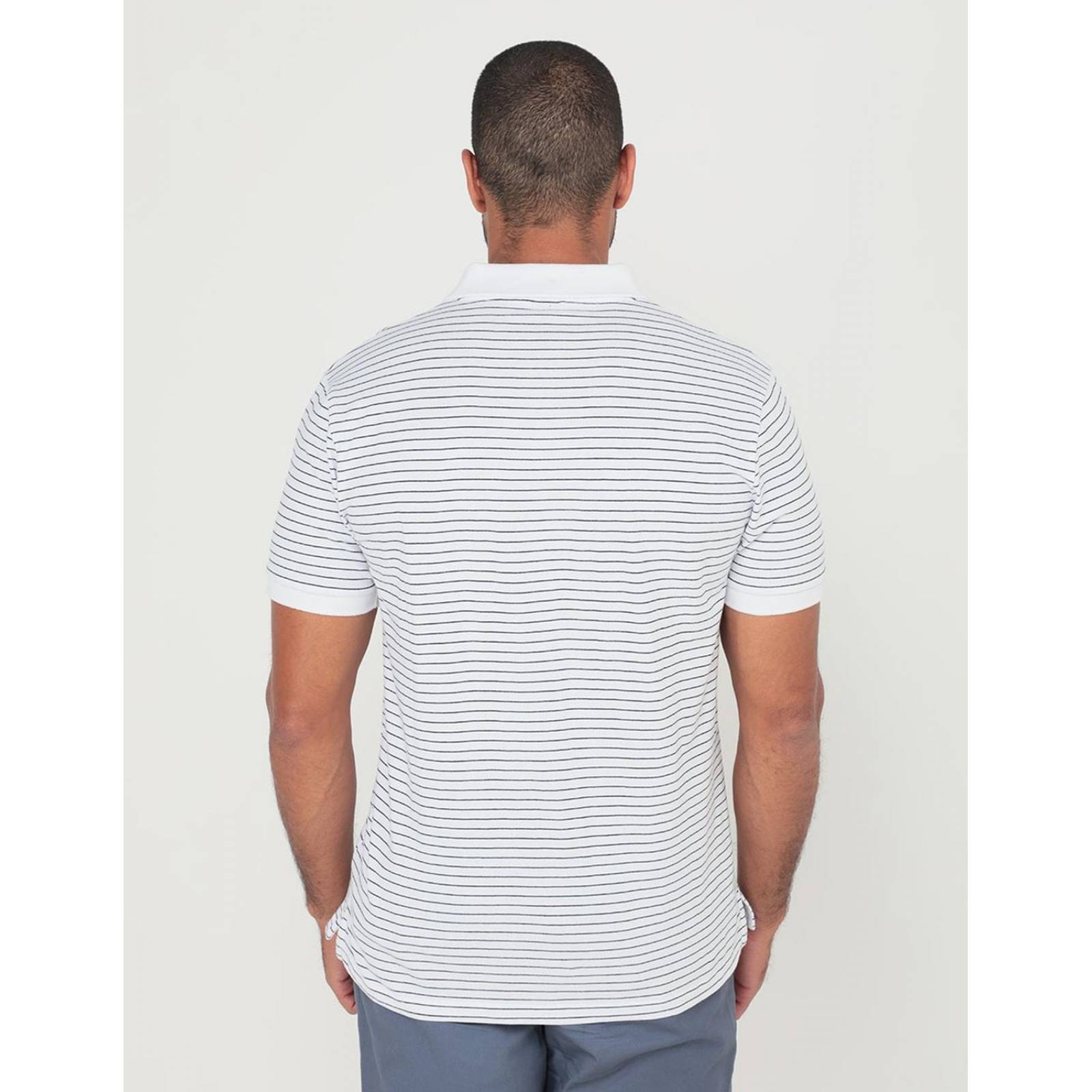 Playera tipo polo Regent Street estampado a rayas Blanco G 