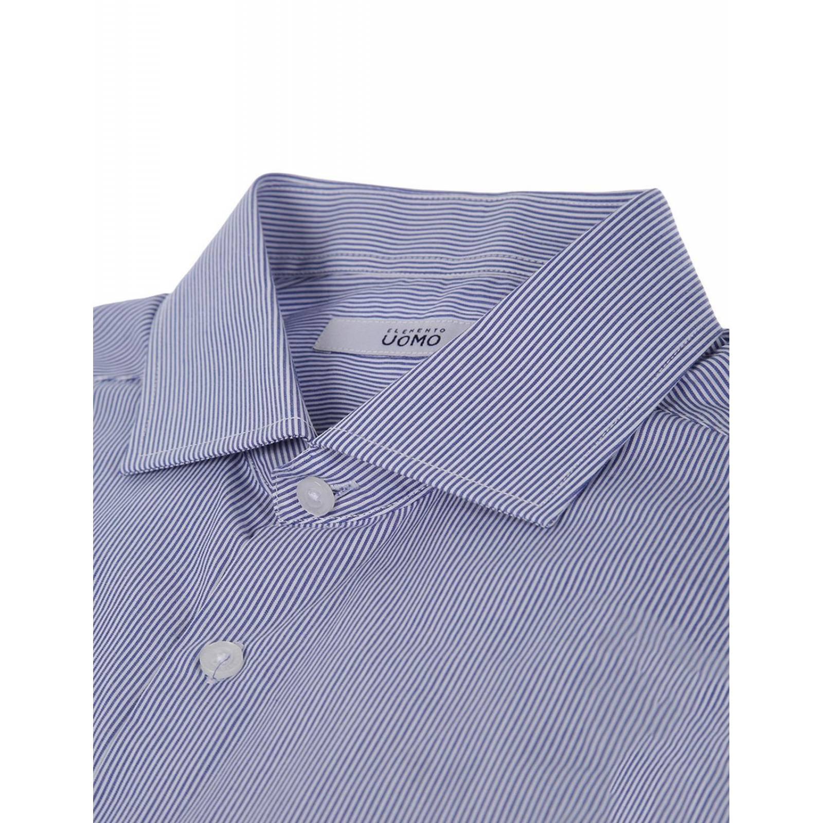 Camisa de vestir Elemento Uomo manga larga AZUL 2X 