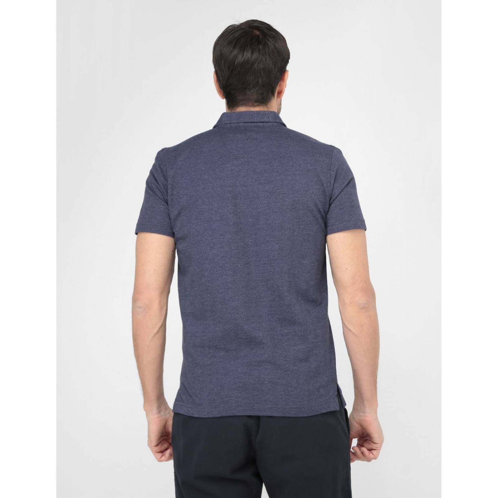 Playera tipo polo JBE estampado jaspeado para hombre Azul marino G 