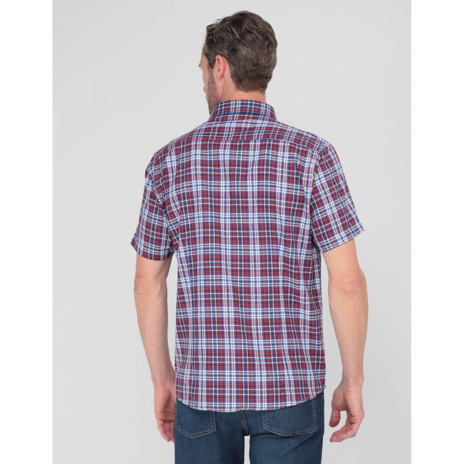 Camisa casual Dioro de algod n manga corta para hombre Rojo XG