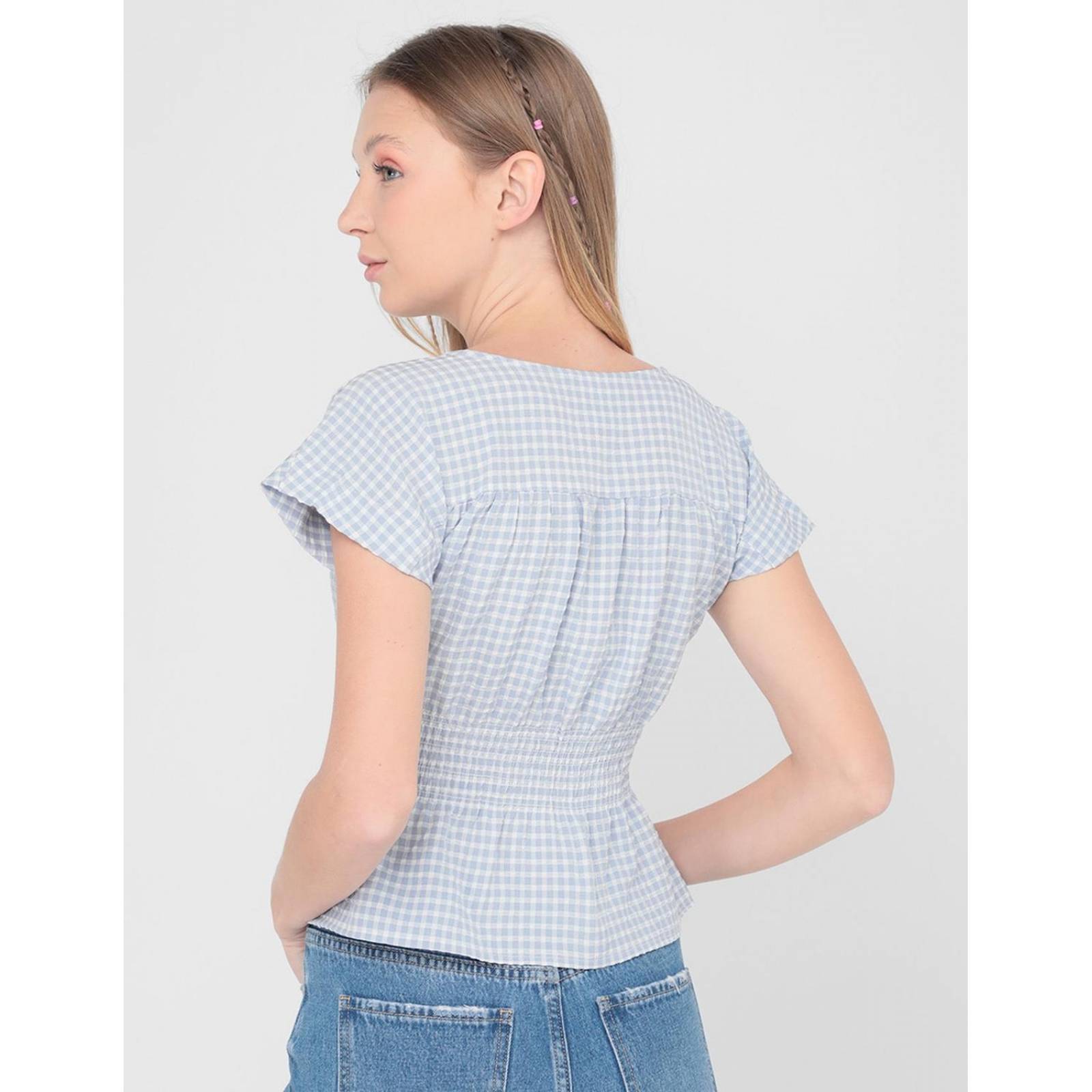 Blusa Thats It manga corta para mujer Azul claro M 