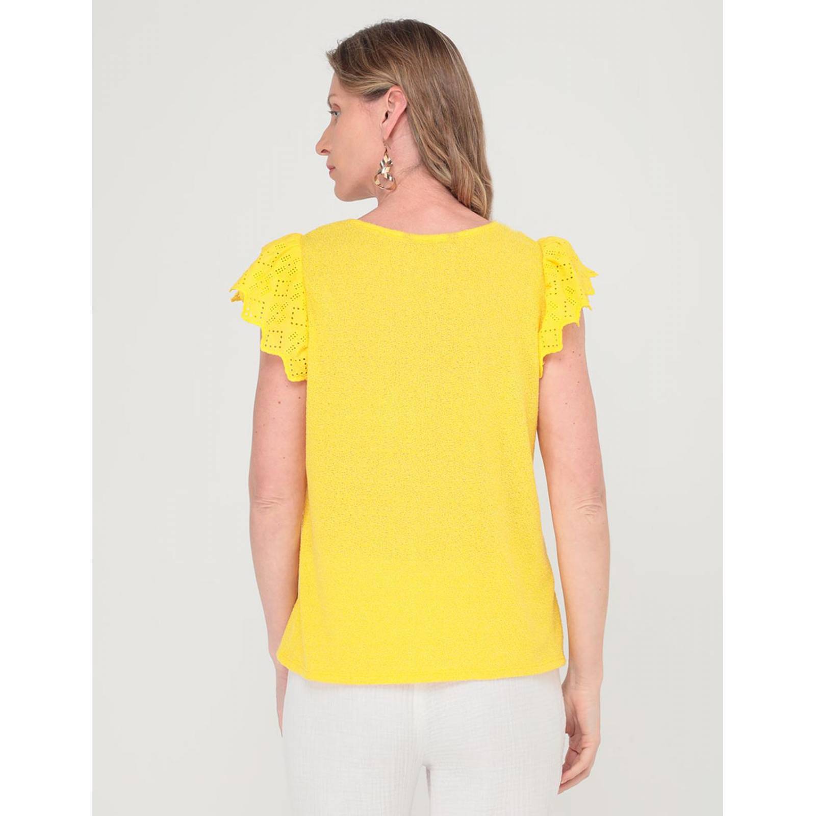 Blusa manga corta para mujer Amarillo 38 