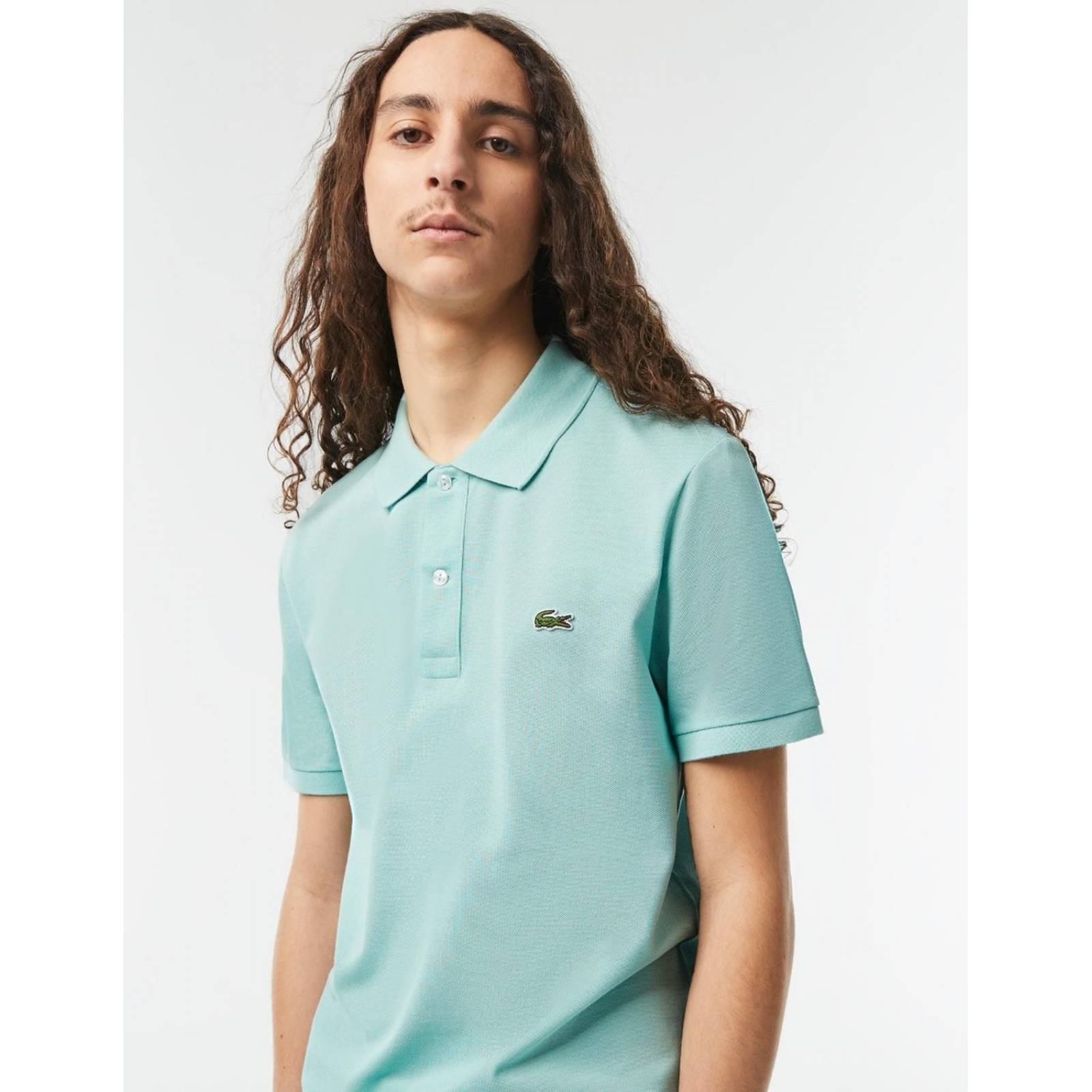 Playera tipo polo para hombre Azul celeste G 
