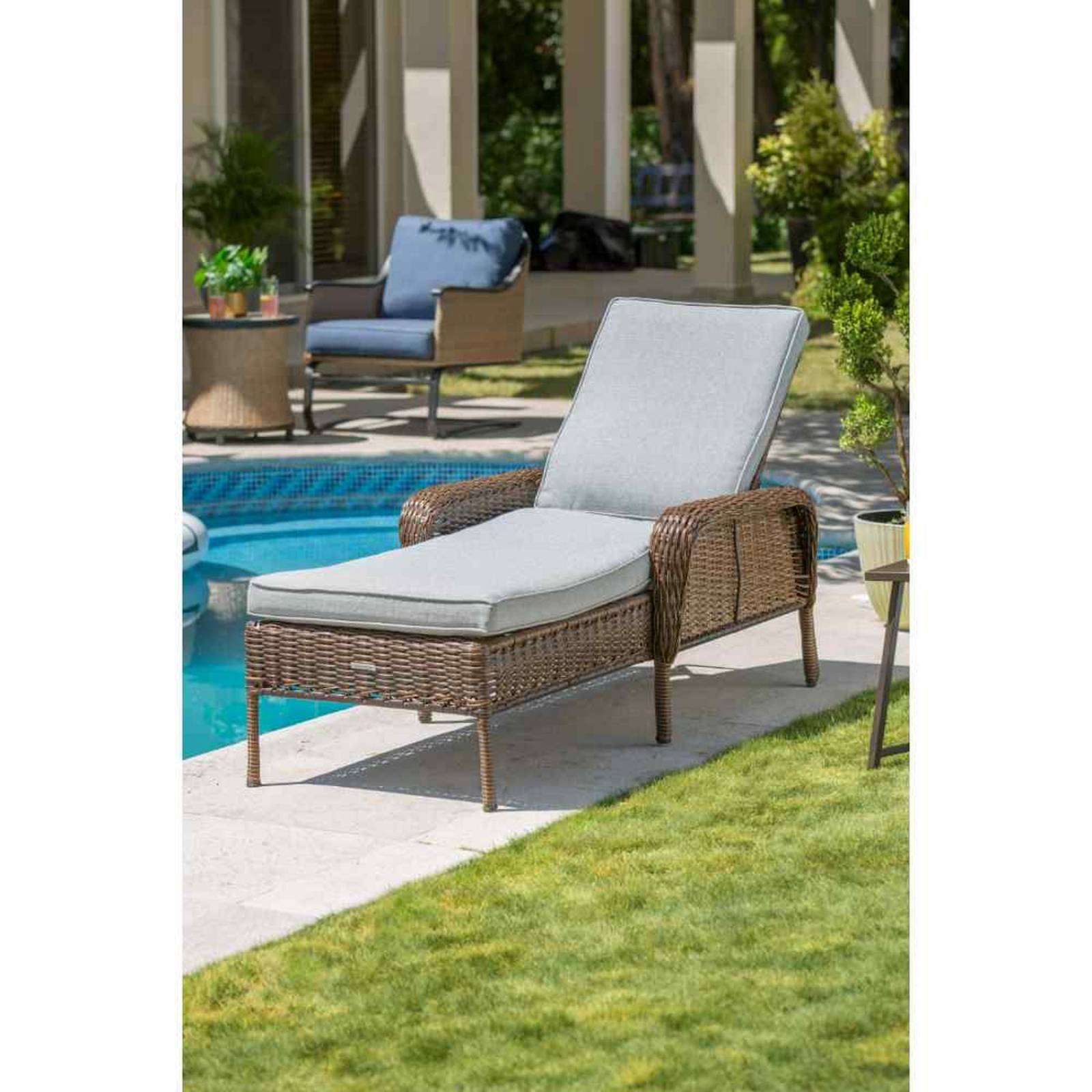 Camastro cambridge café reclinable de acero con cojines cushion guard de tela 