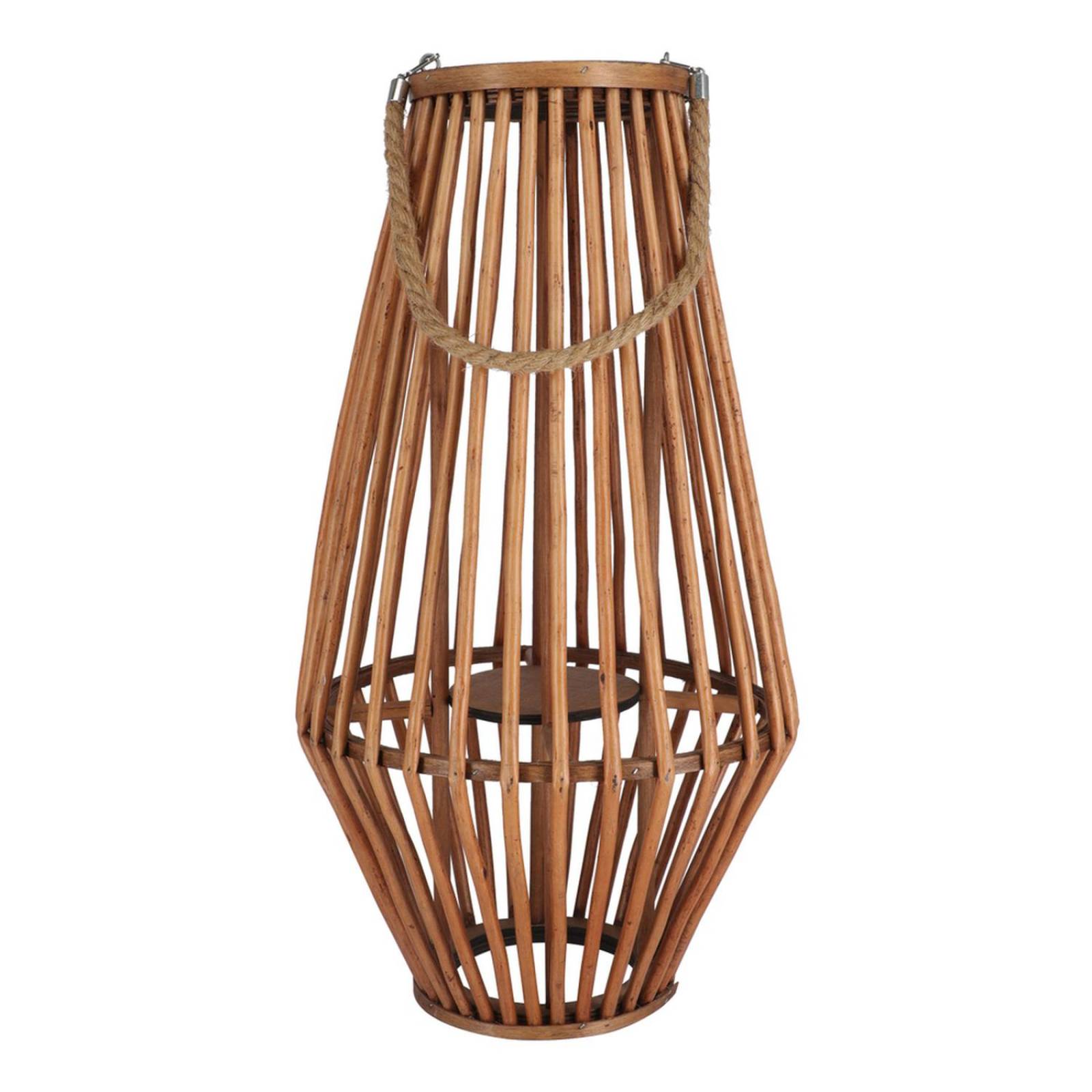 Linterna decorativa café 62 x 33 cm de madera