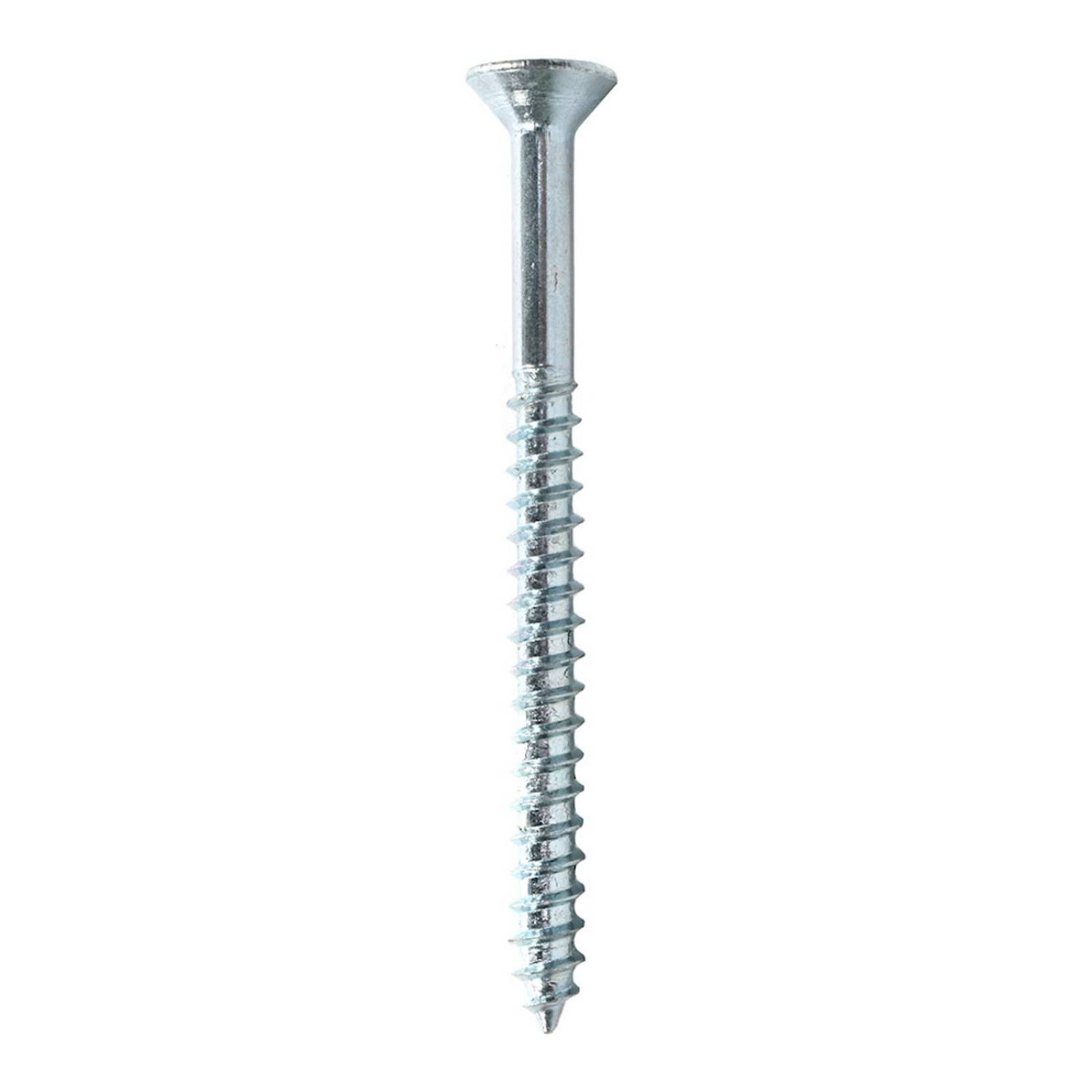 Caja de 100 tornillos para madera de 3 pulgadas plata 